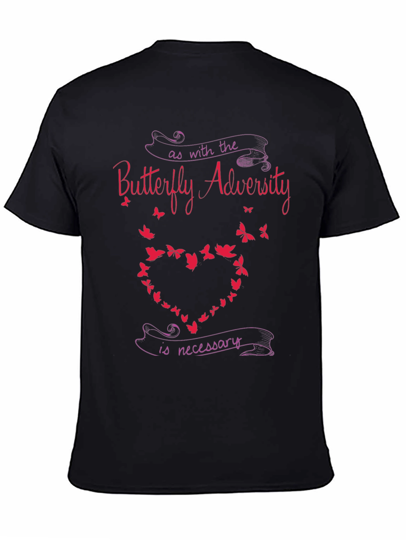 Black Butterfly Adversity Graphic T-Shirt view 4