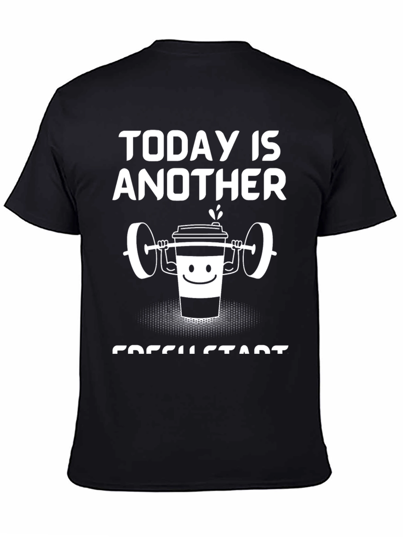 Black Funny Workout Coffee Graphic T-Shirt view 4