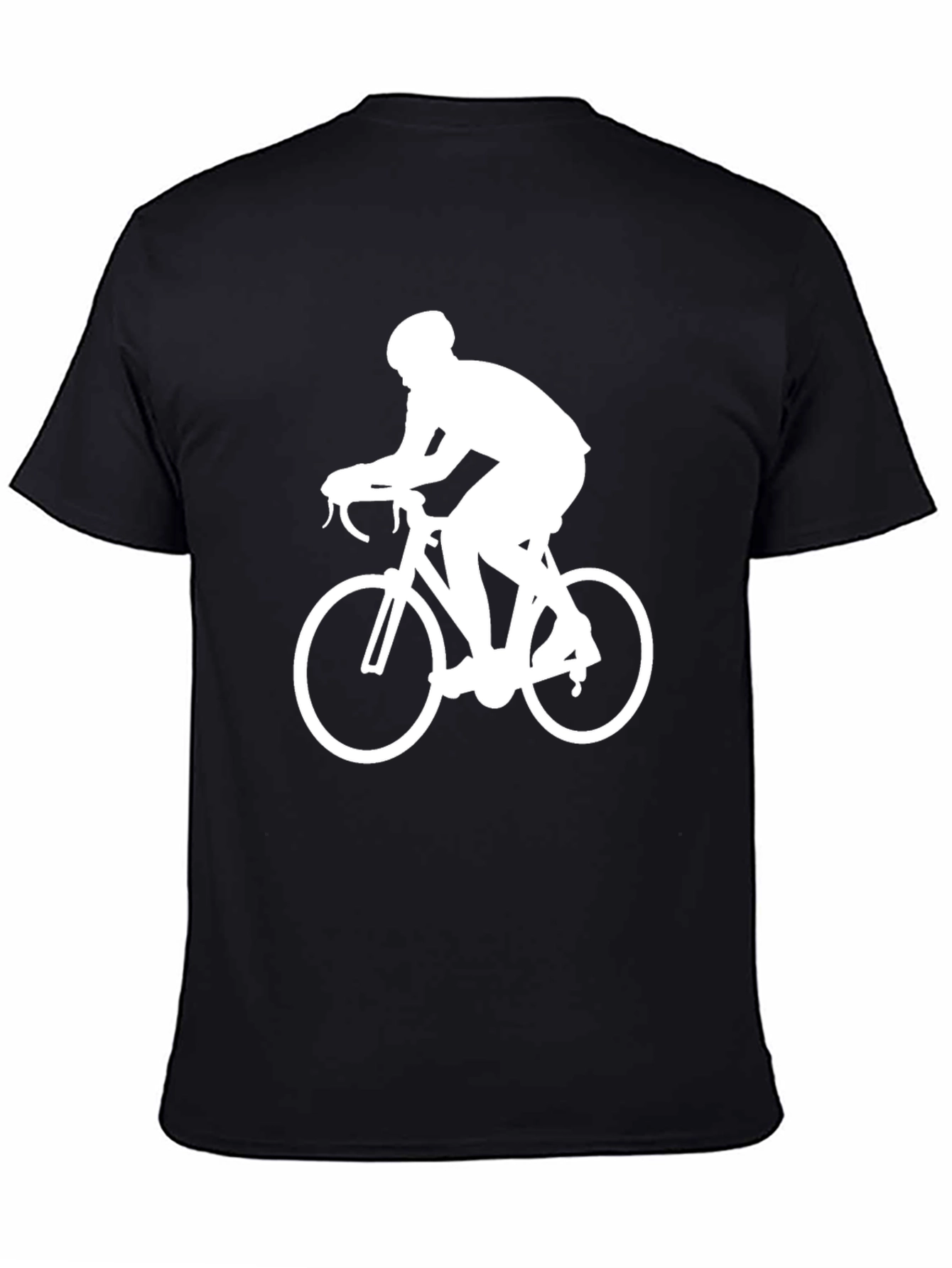 Black Cyclist Graphic Tee - Black Cotton Blend view 4