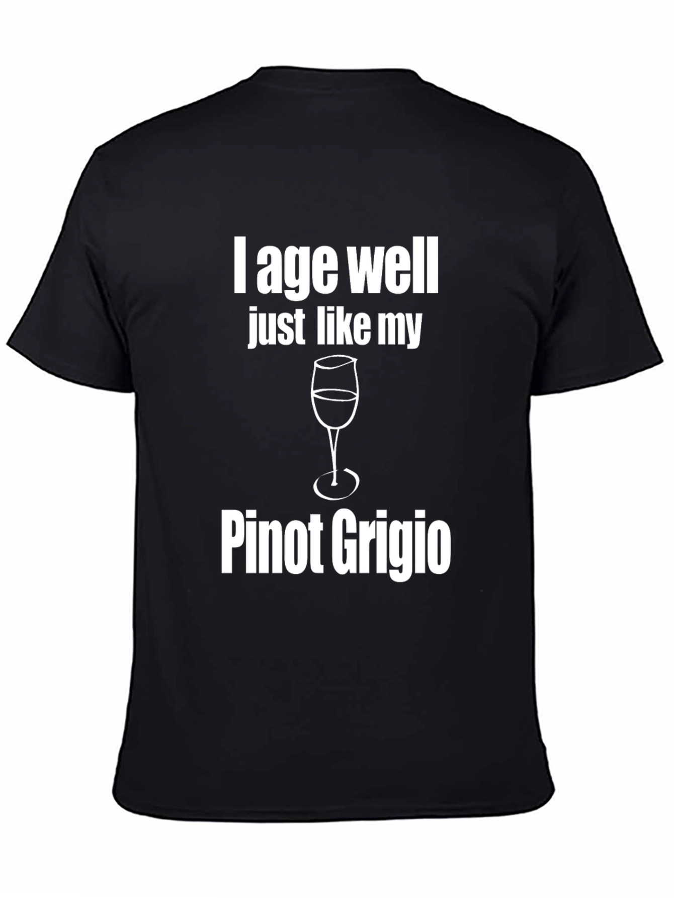 Black I Age Well Pinot Grigio Graphic T-Shirt view 4