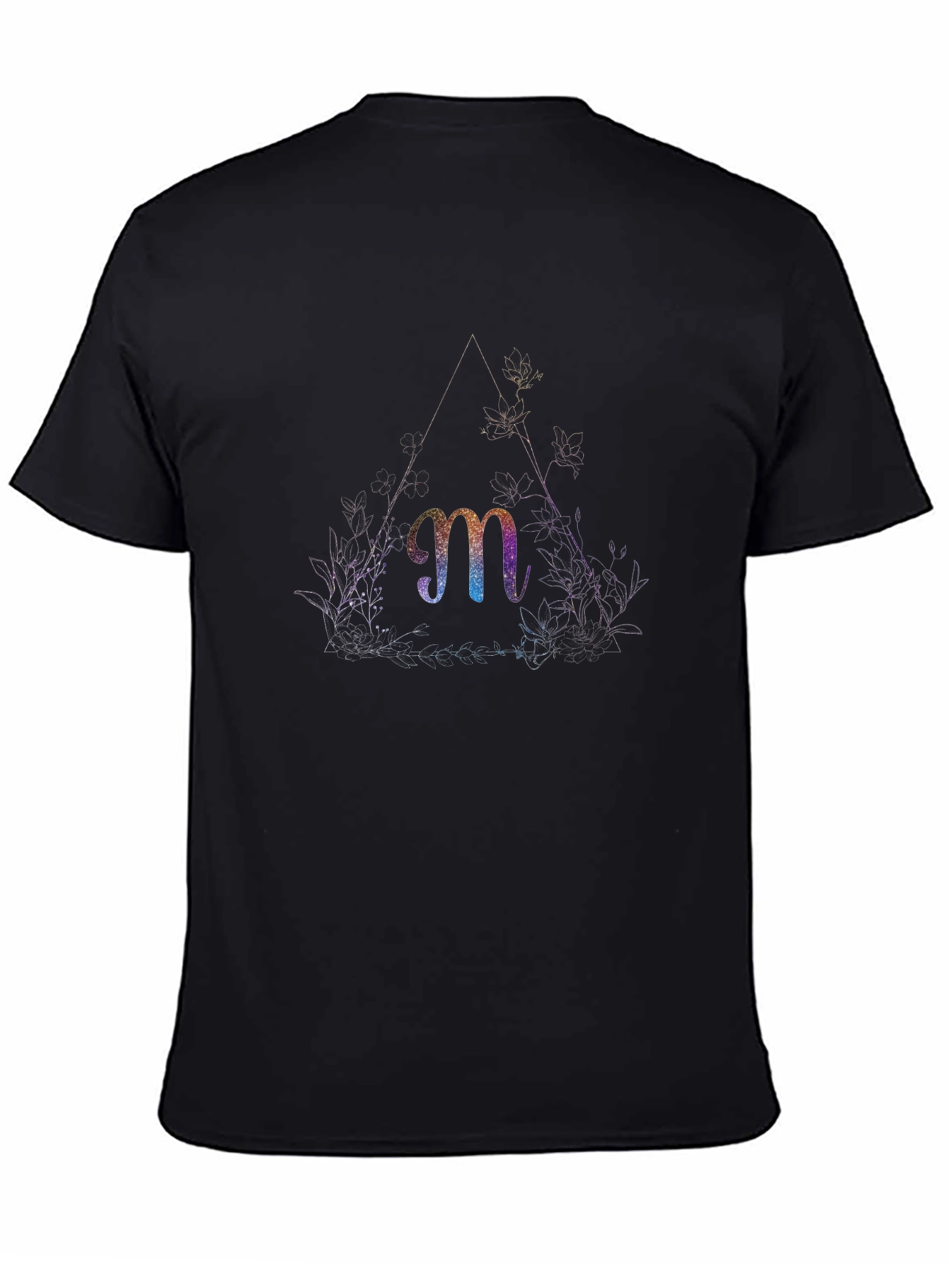 Black Letter 'm' Graphic Tee - Unique Design view 4