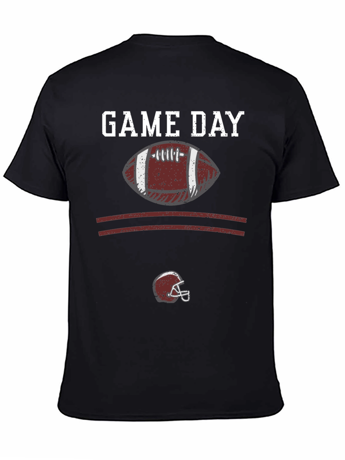 Black Game Day Football Graphic T-Shirt view 4