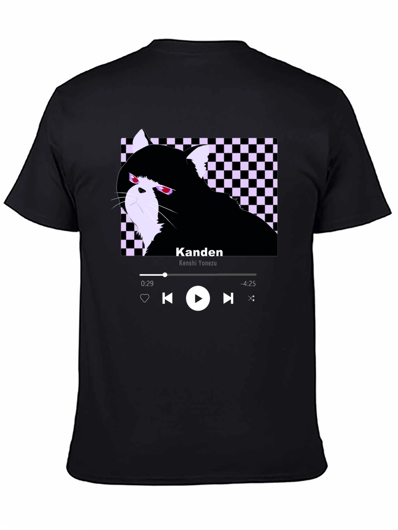 Black Kanden Cat T-Shirt - Graphic Tee view 4