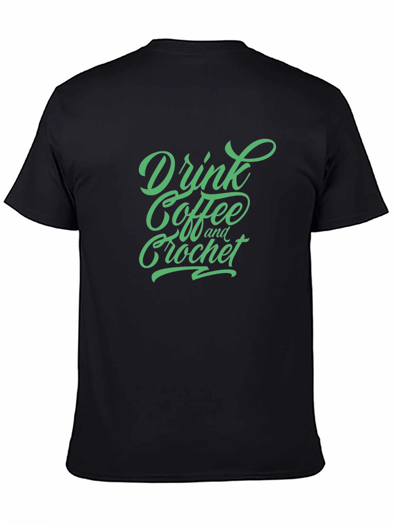 Black Drink Coffee and Crochet Graphic Tee - Black view 4