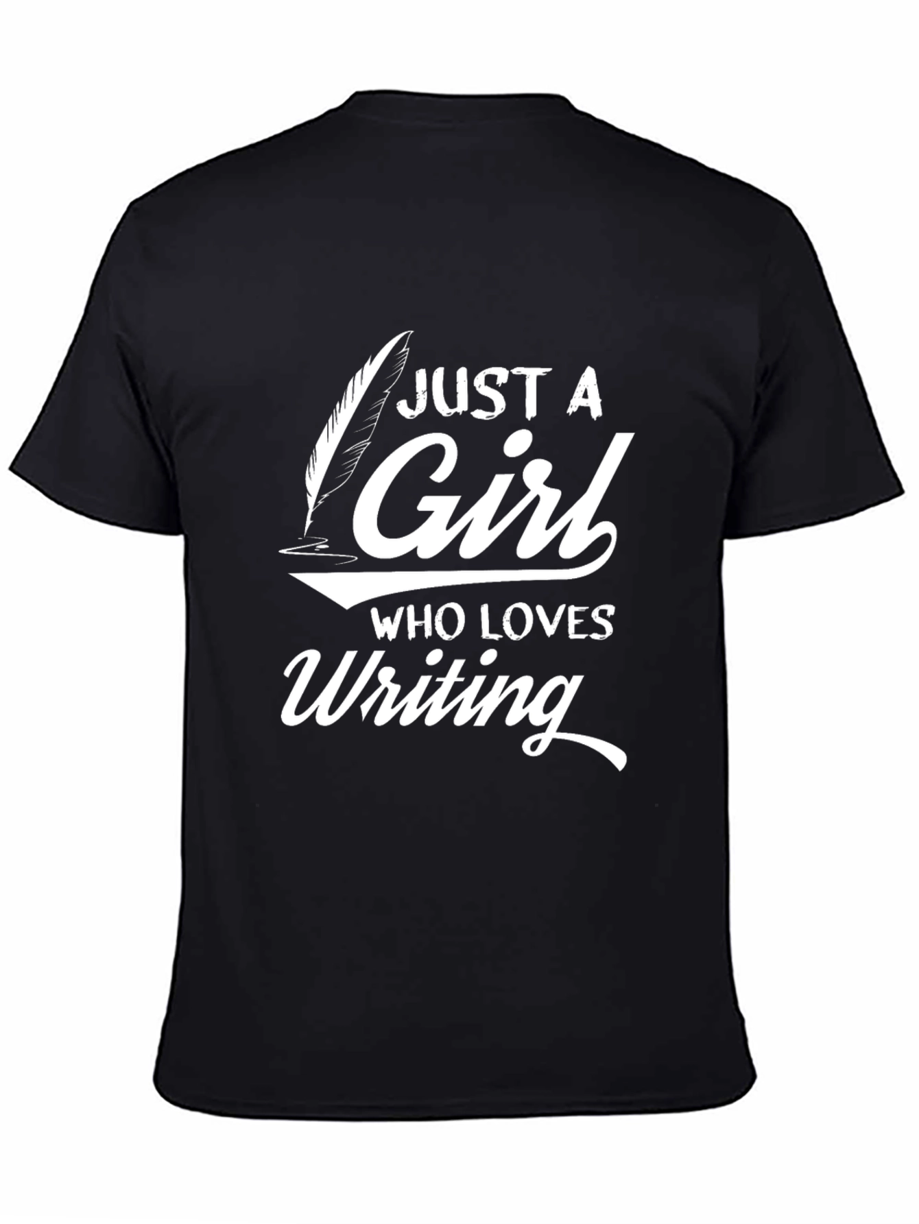 Black Just a Girl Who Loves Writing T-Shirt view 4