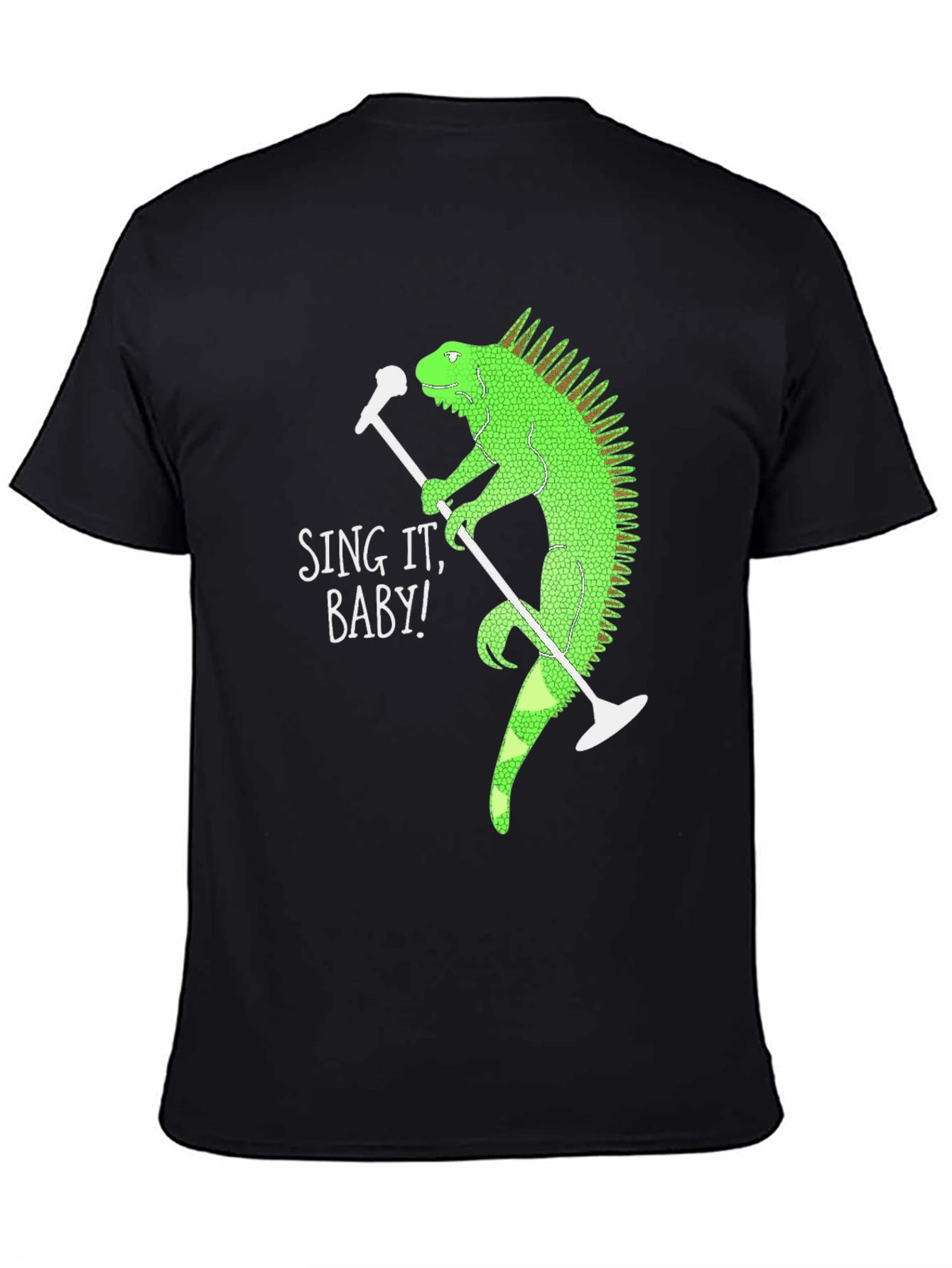 Black Sing It Baby Iguana Graphic T-Shirt view 4