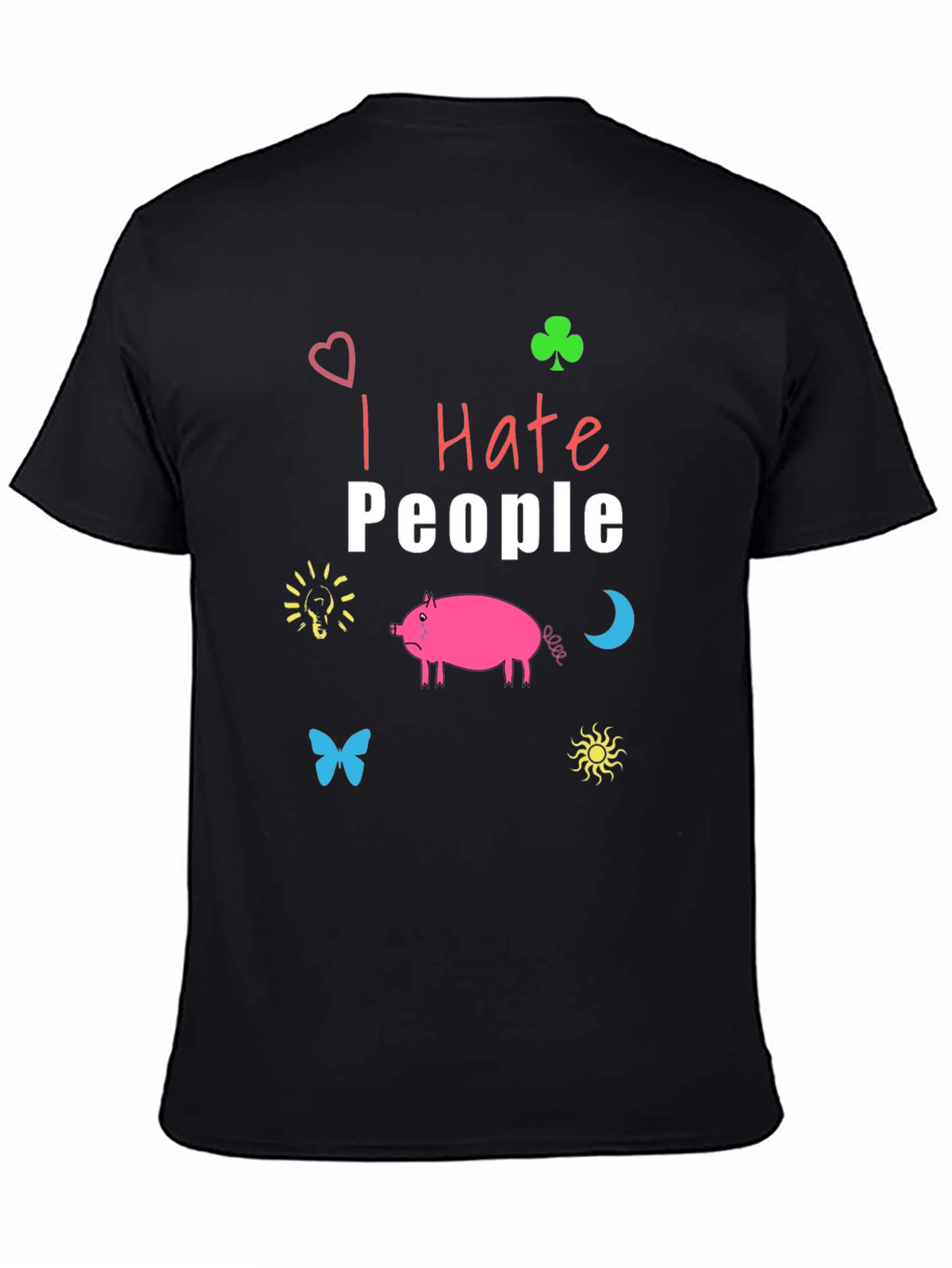 Black I Hate People T-Shirt - Funny Graphic Tee view 4