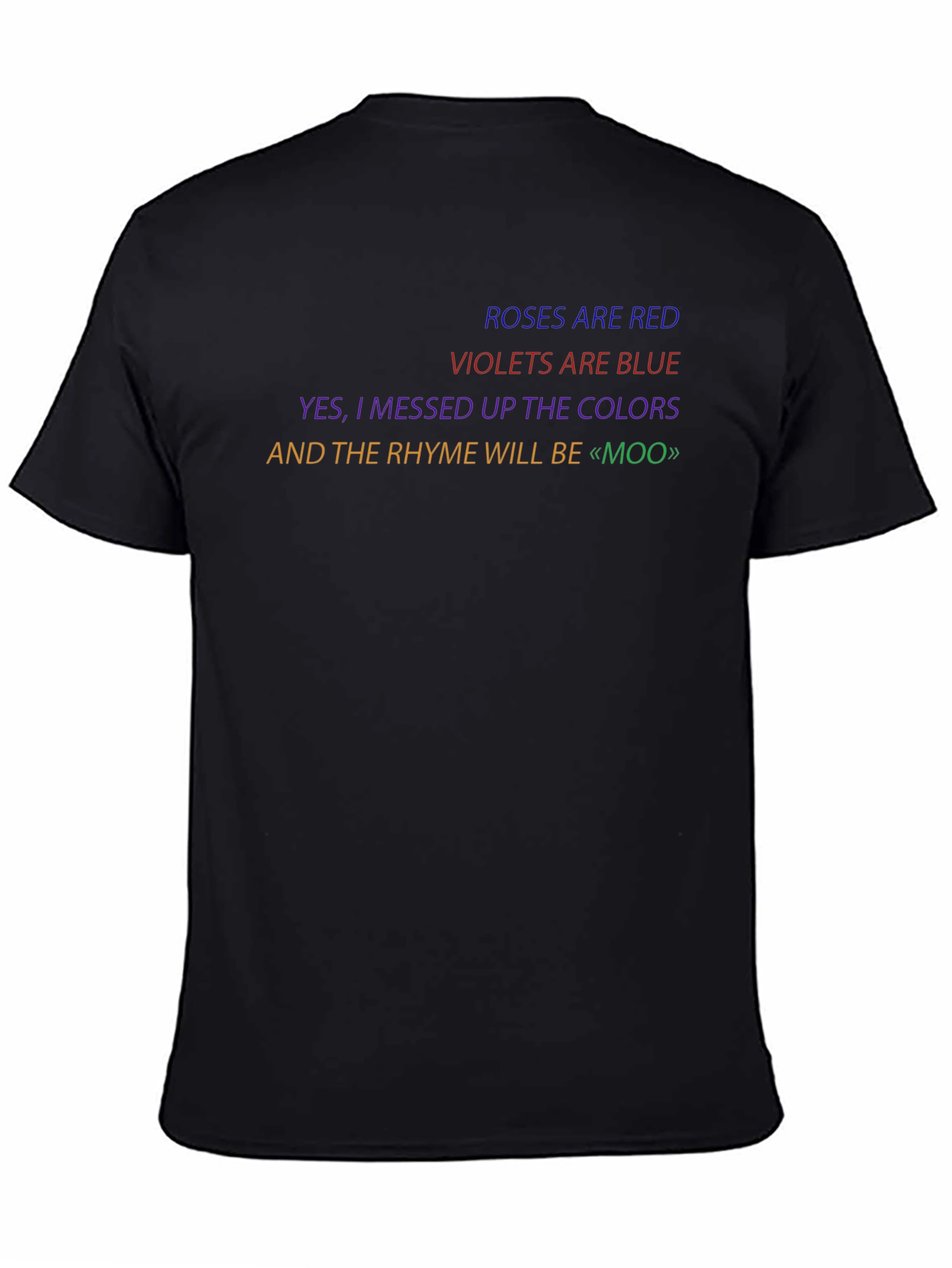 Black Funny Roses are Red Poem T-Shirt view 4