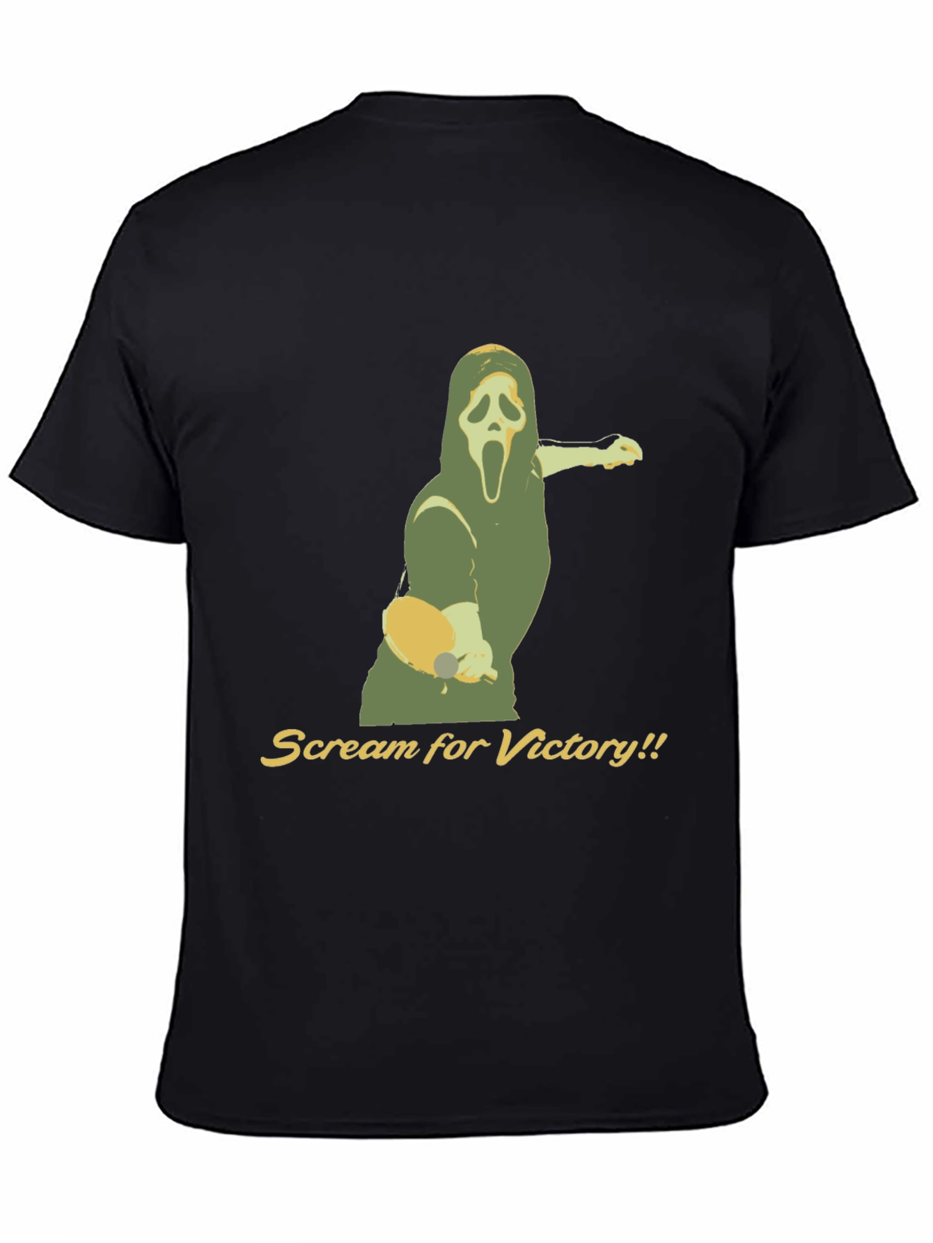 Black Scream for Victory Ping Pong T-Shirt - Black view 4