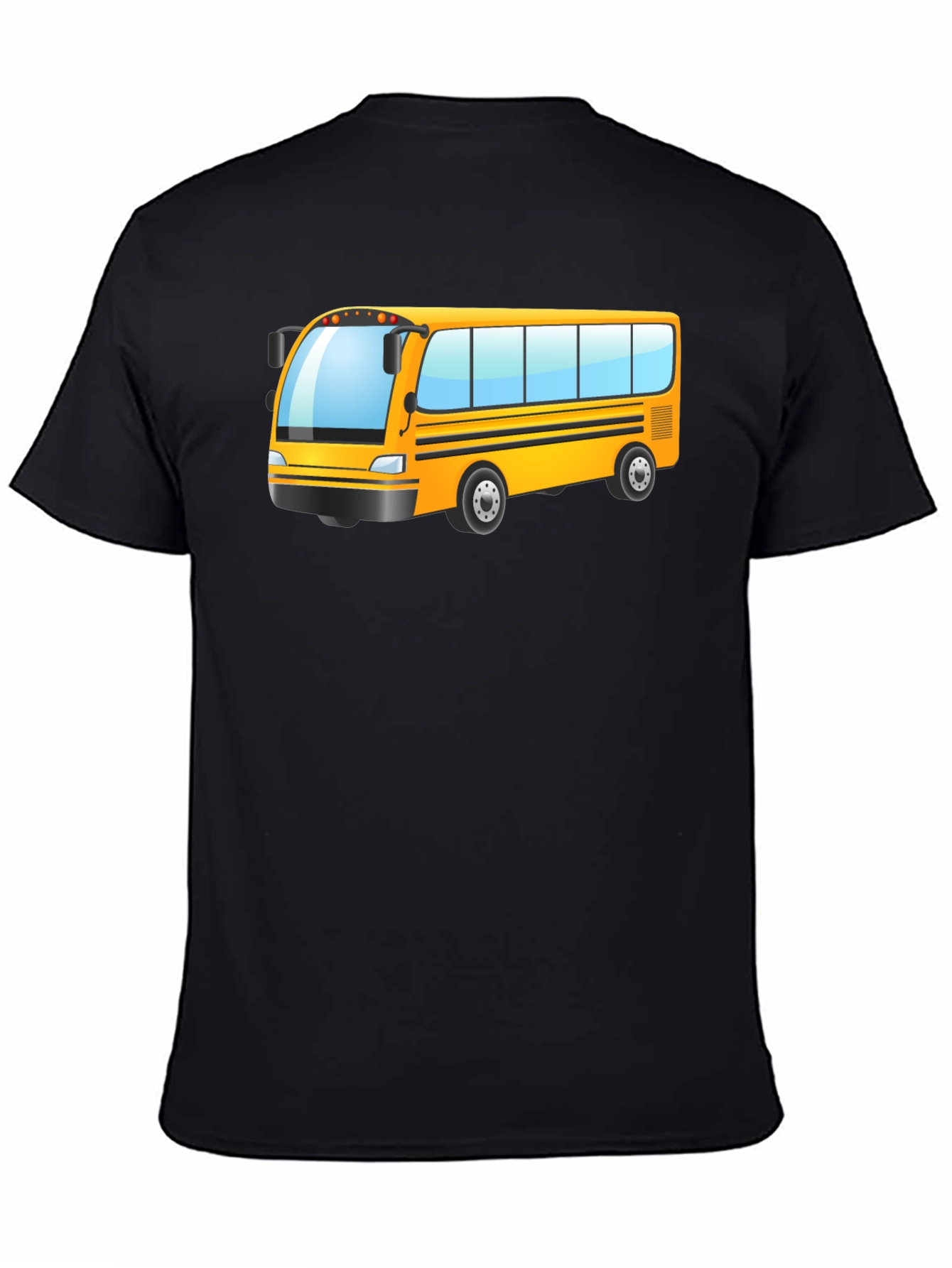 Black Cartoon School Bus Graphic T-Shirt view 4