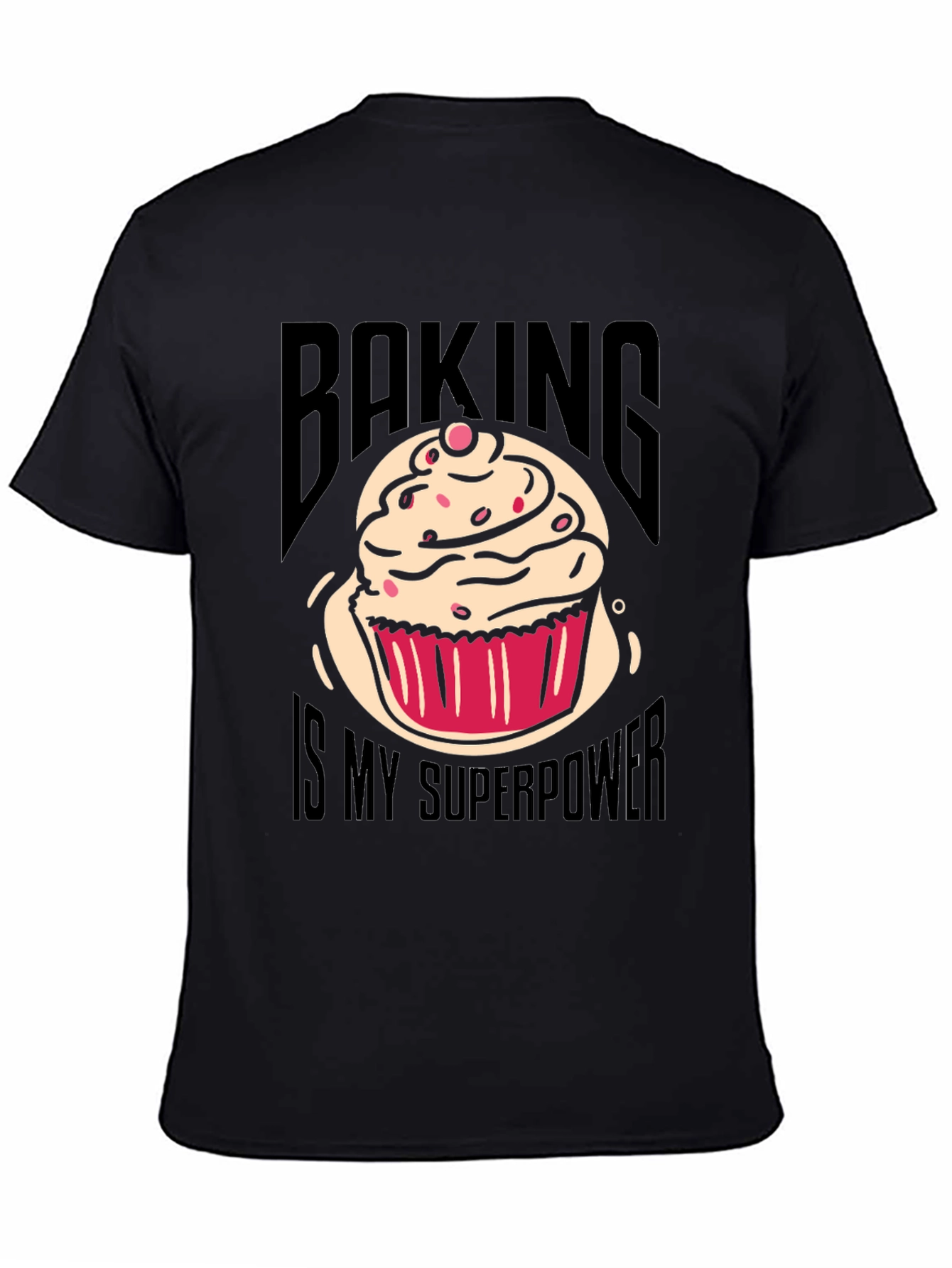 Black Baking is My Superpower Graphic T-Shirt view 4