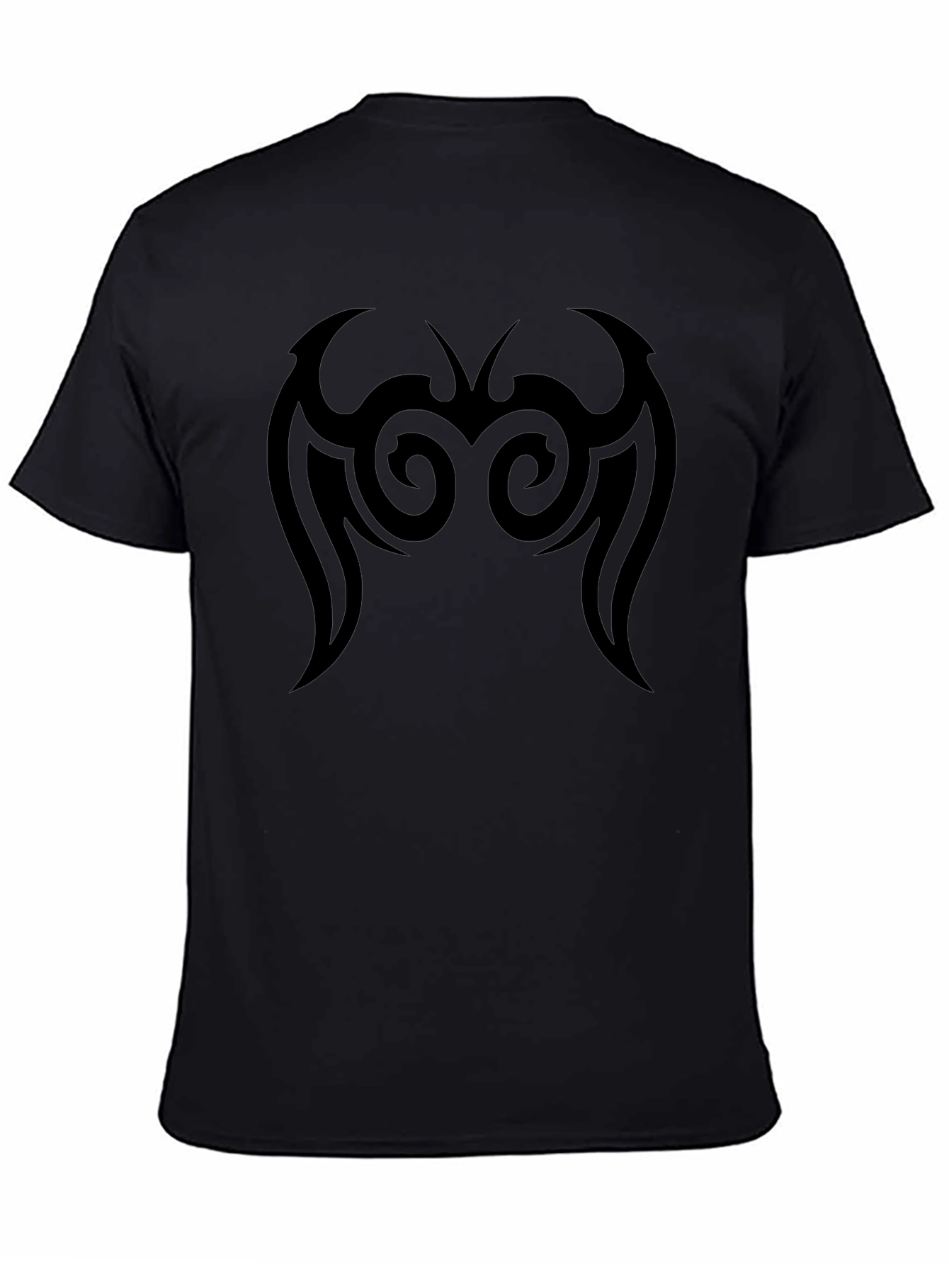 Black Tribal Design Black T-Shirt view 4