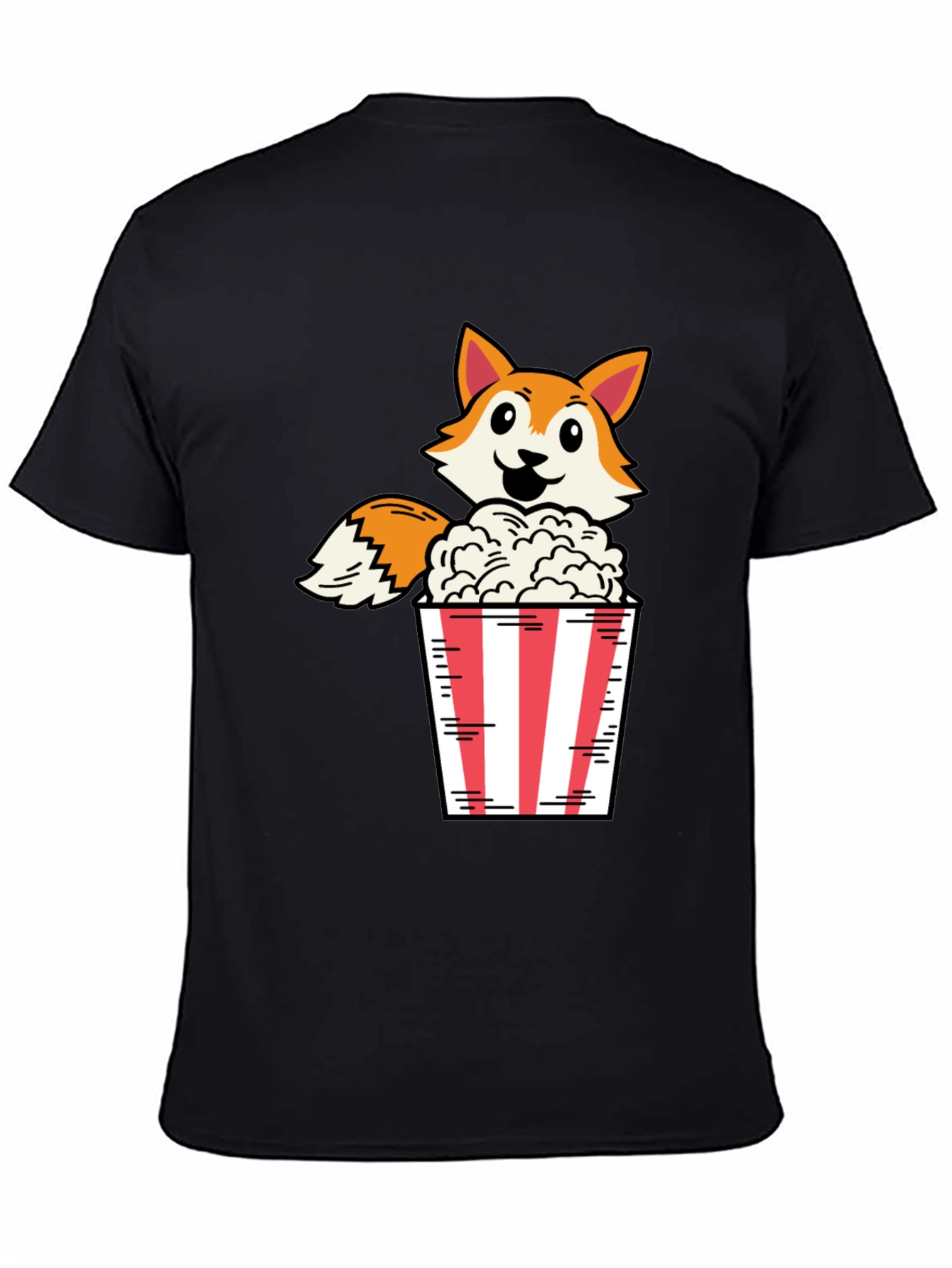 Black Fox Popcorn Black T-Shirt view 4