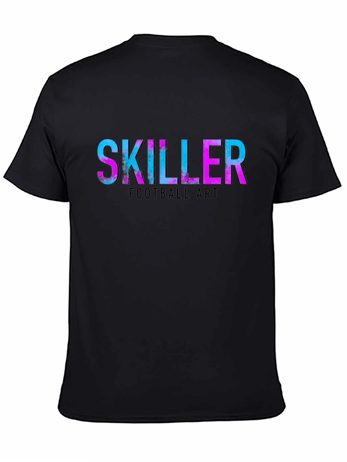 Black Skiller Football Art Graphic T-Shirt view 4