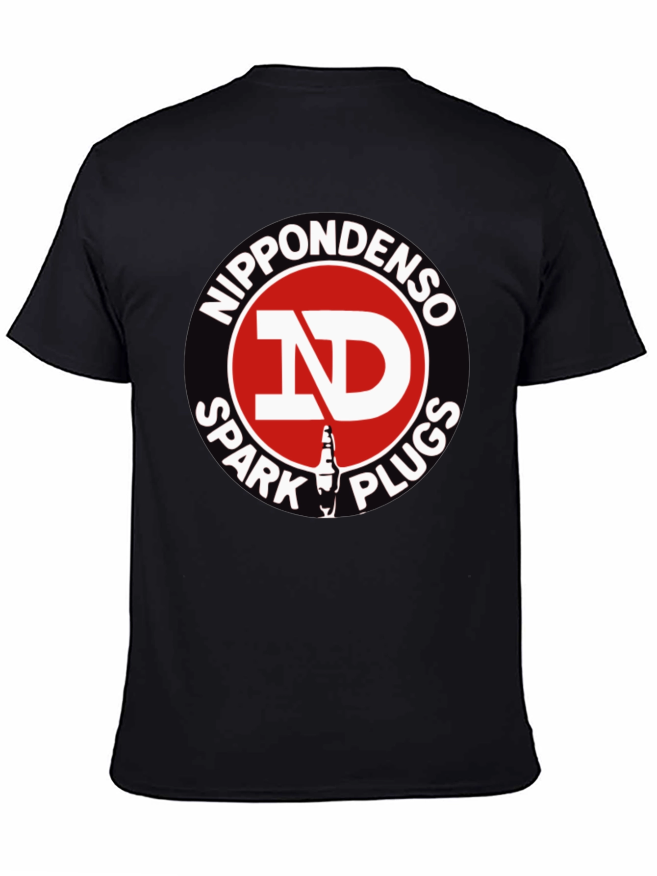 Black Nippondenso Spark Plugs Graphic T-Shirt view 4