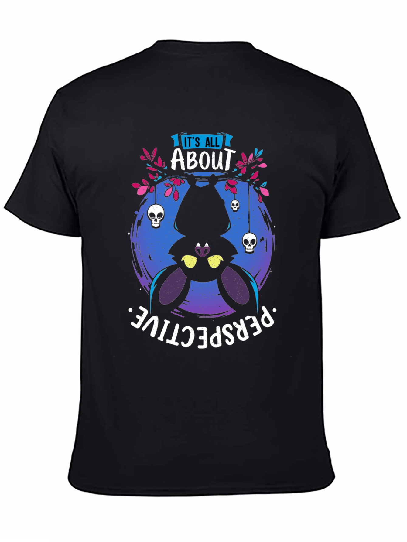 Black Upside Down Bat T-Shirt view 4