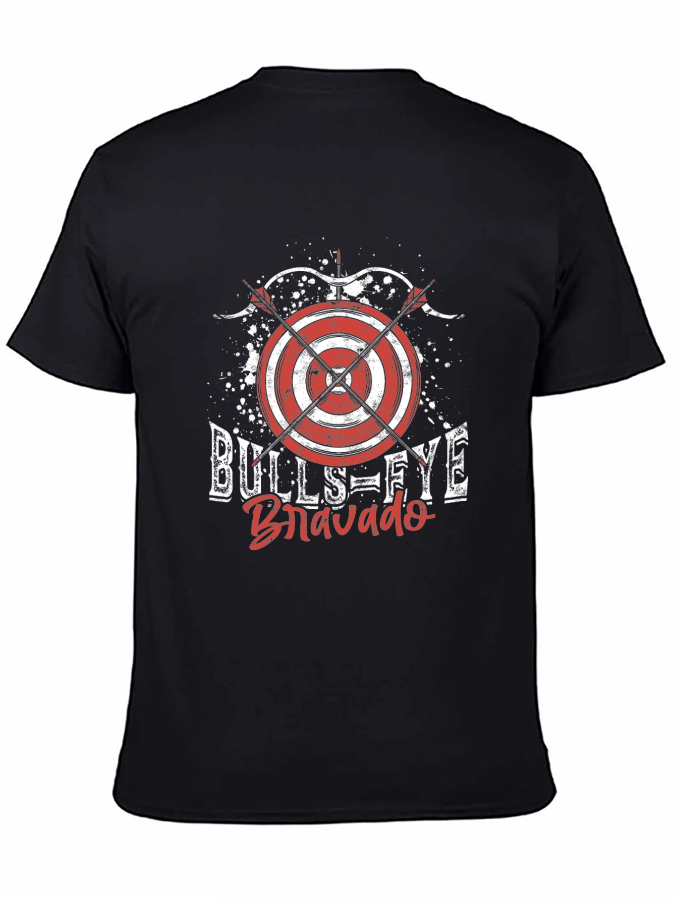 Black Bullseye Bravado Graphic Tee - Black Cotton T-Shirt view 4
