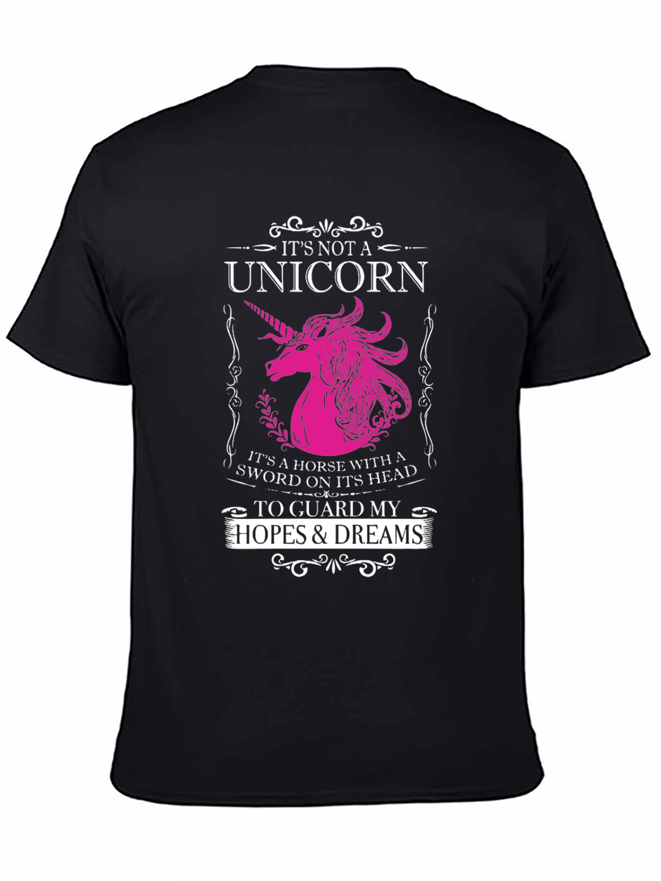 Black Unicorn Sword Guard T-Shirt - Hopes & Dreams view 4