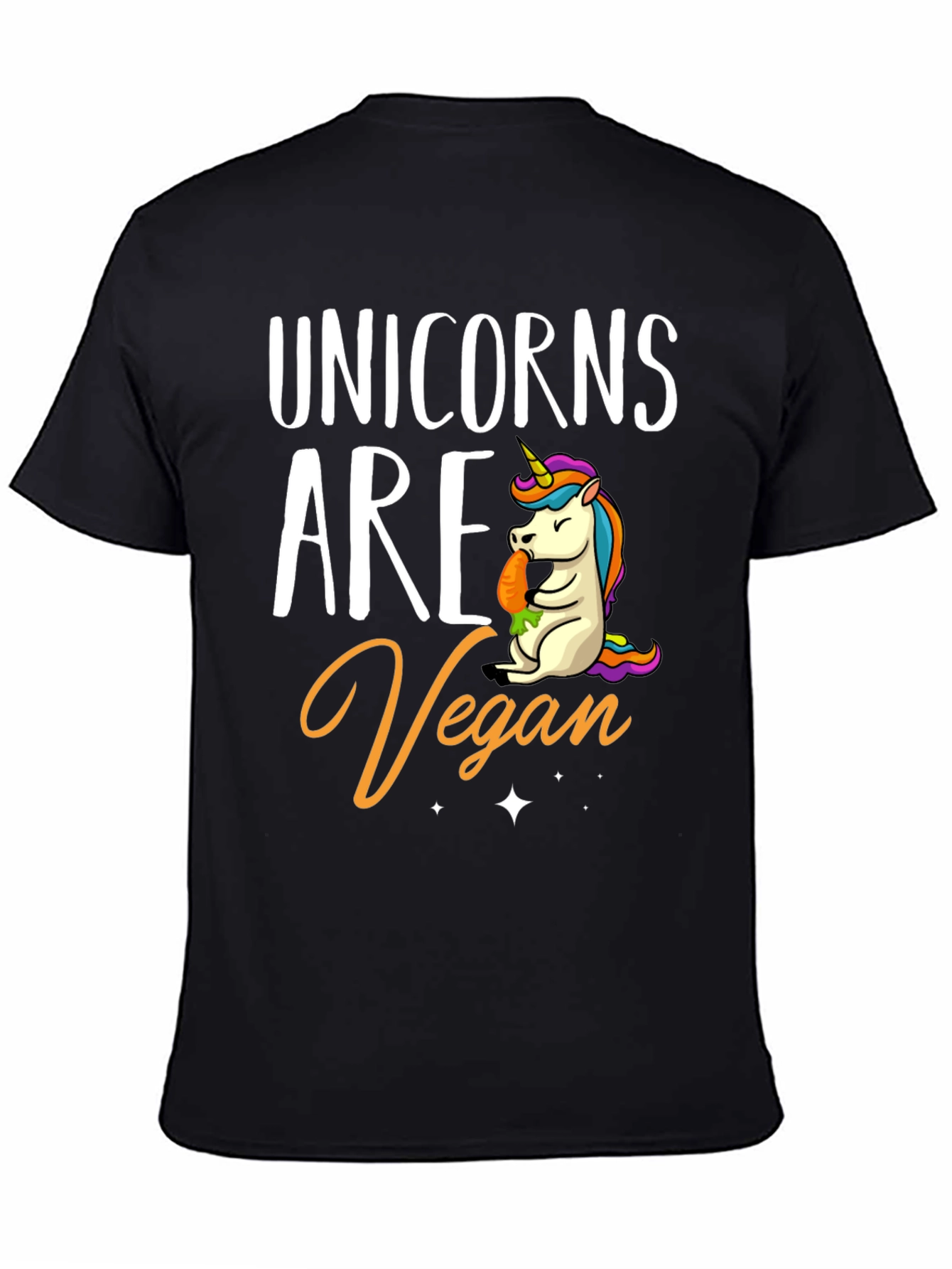 Black Unicorn Vegan T-Shirt - Black Graphic Tee view 4