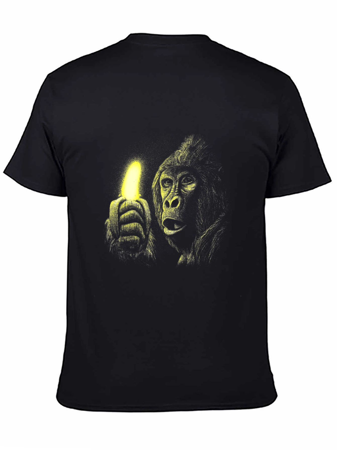 Black Gorilla Banana Glow Black T-Shirt view 4