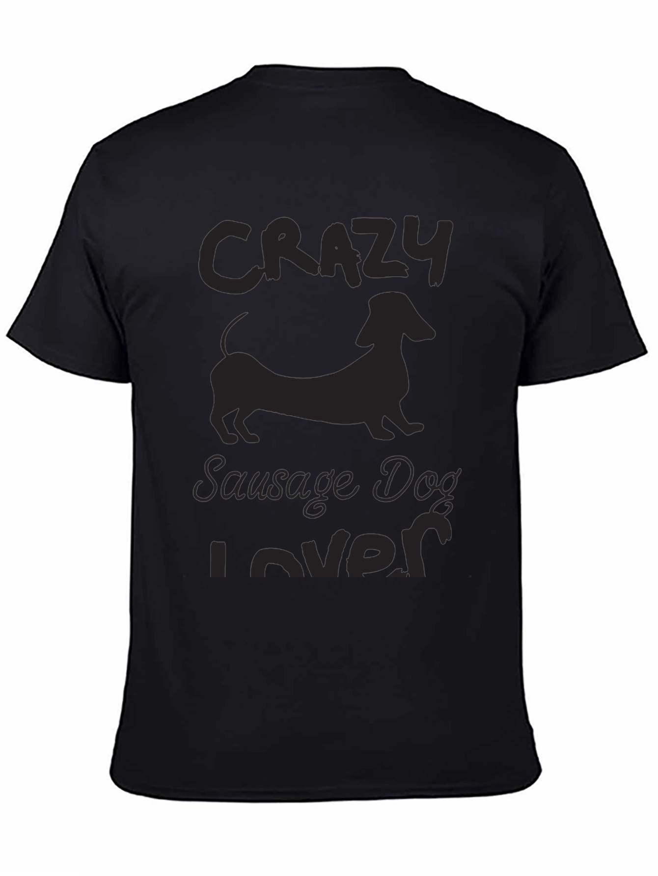 Black Crazy Sausage Dog Lover T-Shirt view 4