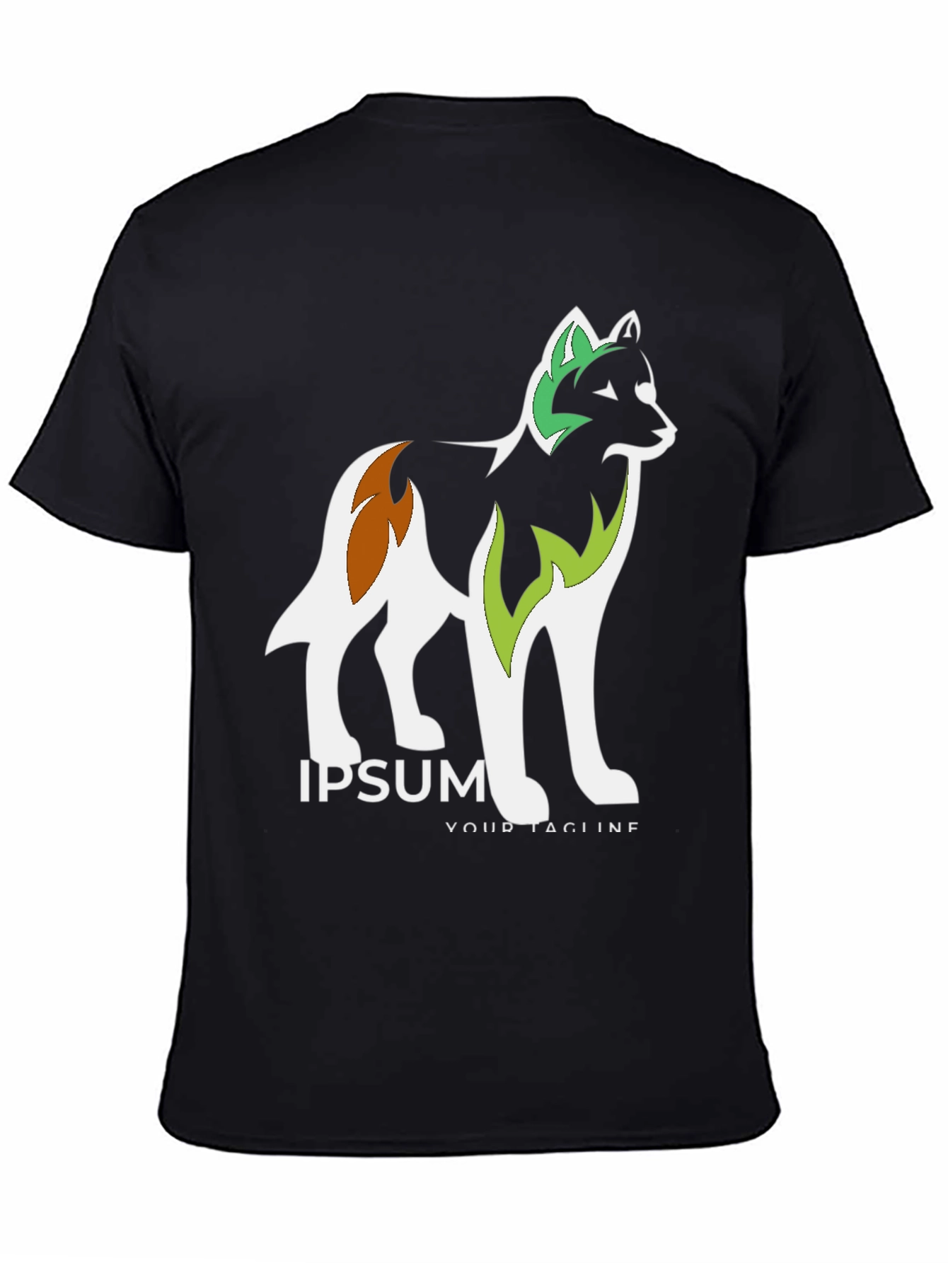 Black Black Graphic Tee - Artistic Dog Design view 4