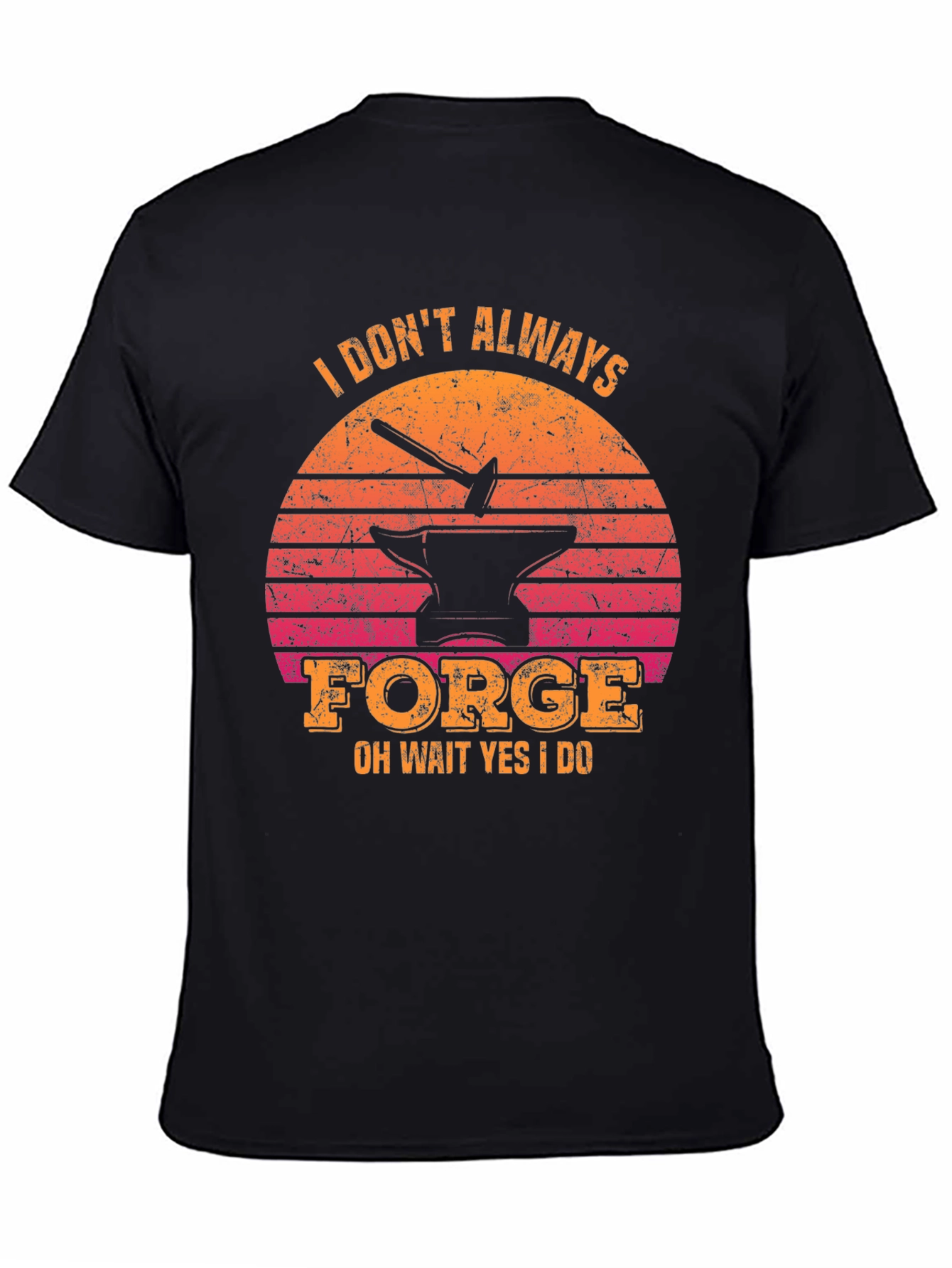 Black Funny Blacksmith T-Shirt - "I Don't Always Forge" view 4