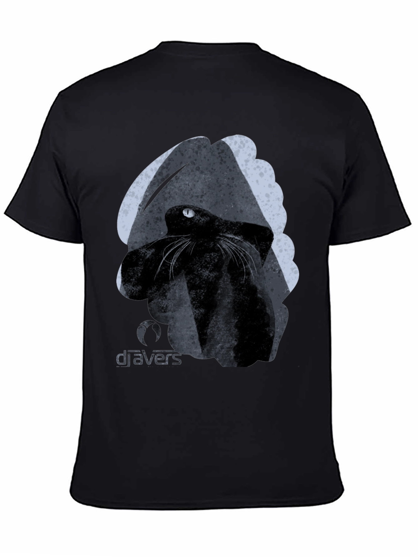 Black Black Cat Graphic Tee - Cool Artistic Design view 4