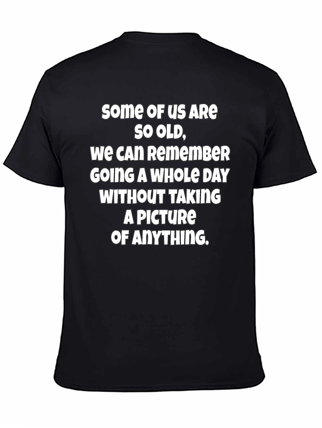 Black Funny Old Age T-Shirt - 'No Pictures' Slogan view 4