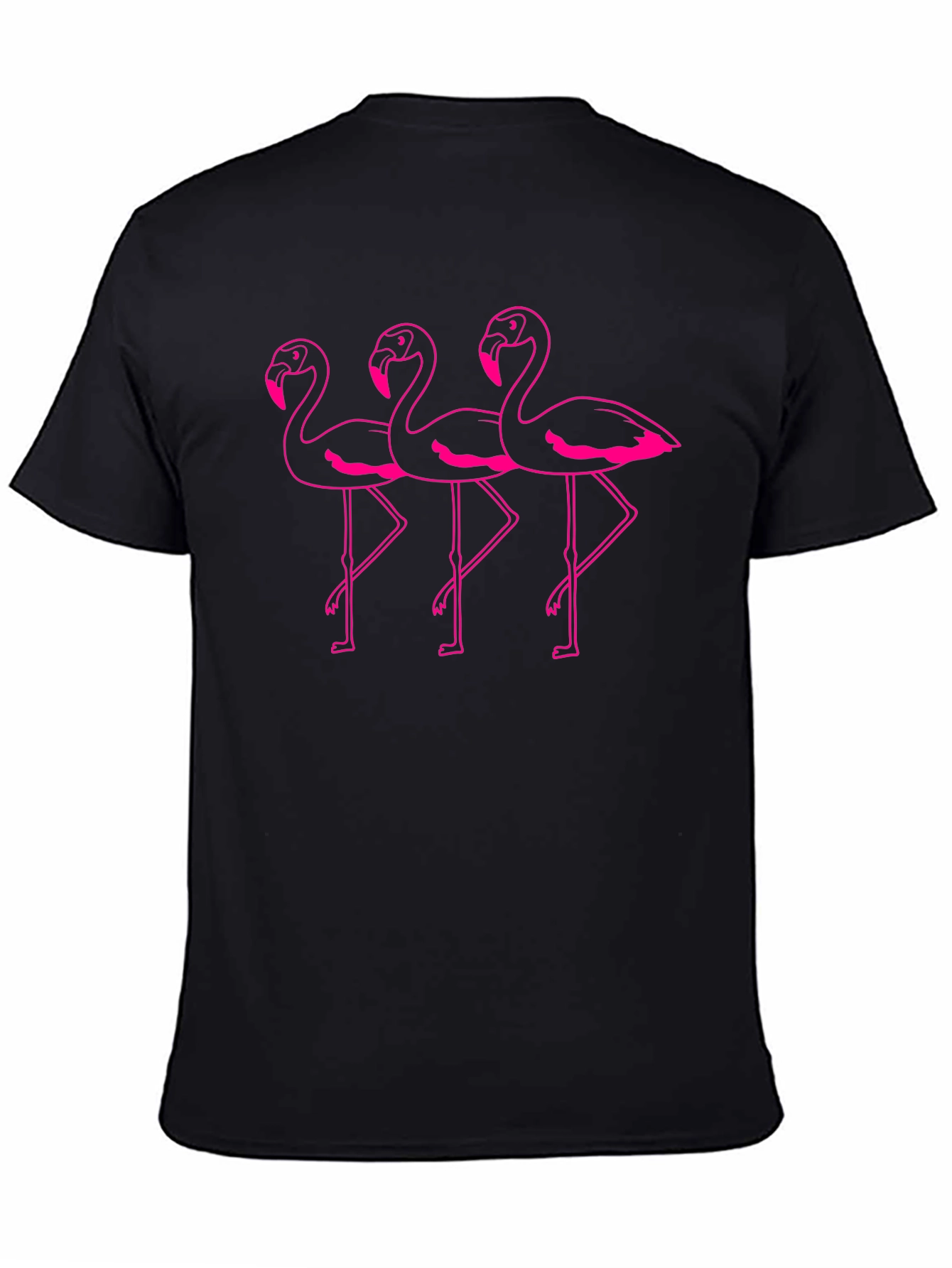 Black Flamingo Trio Graphic Tee - Black Cotton Casual Shirt view 4