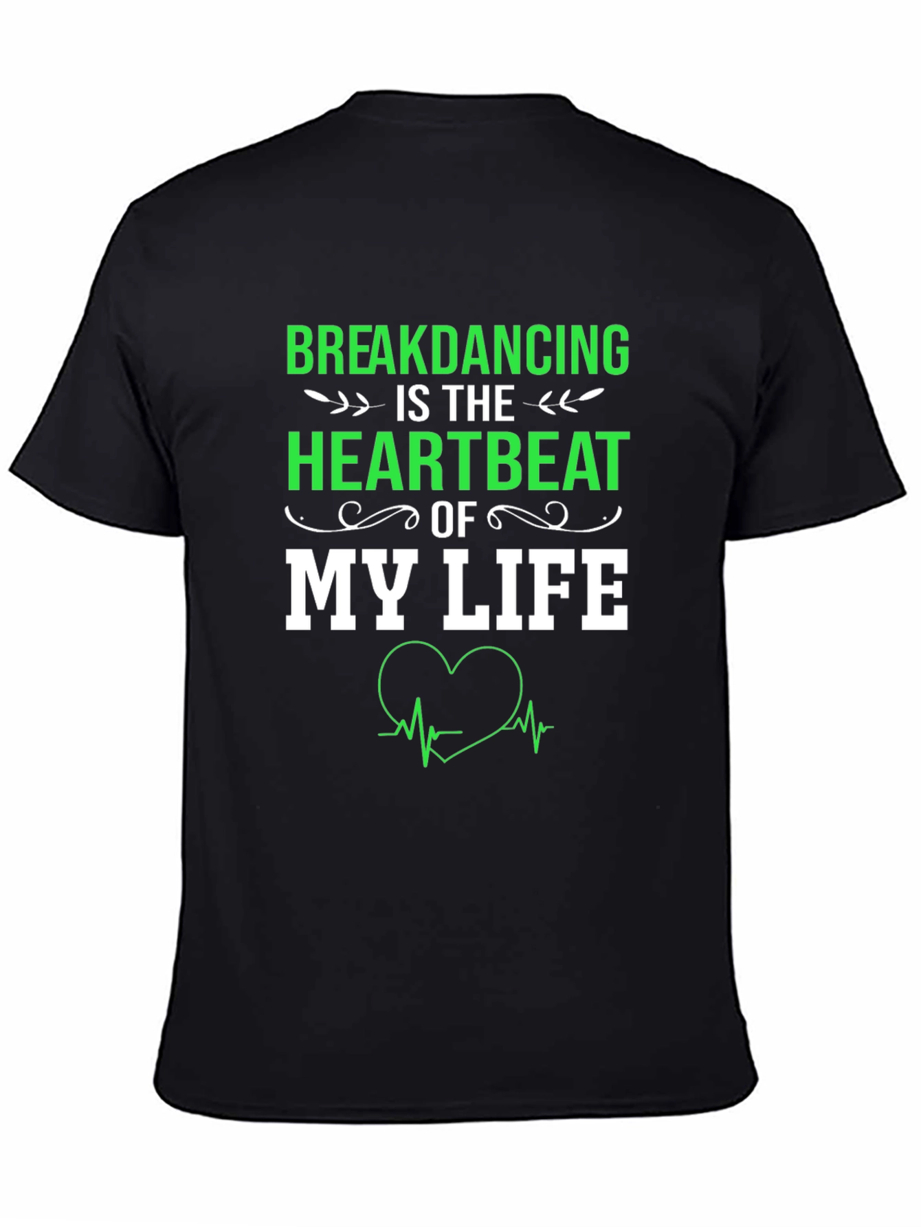 Black Breakdancing Heartbeat T-Shirt view 4