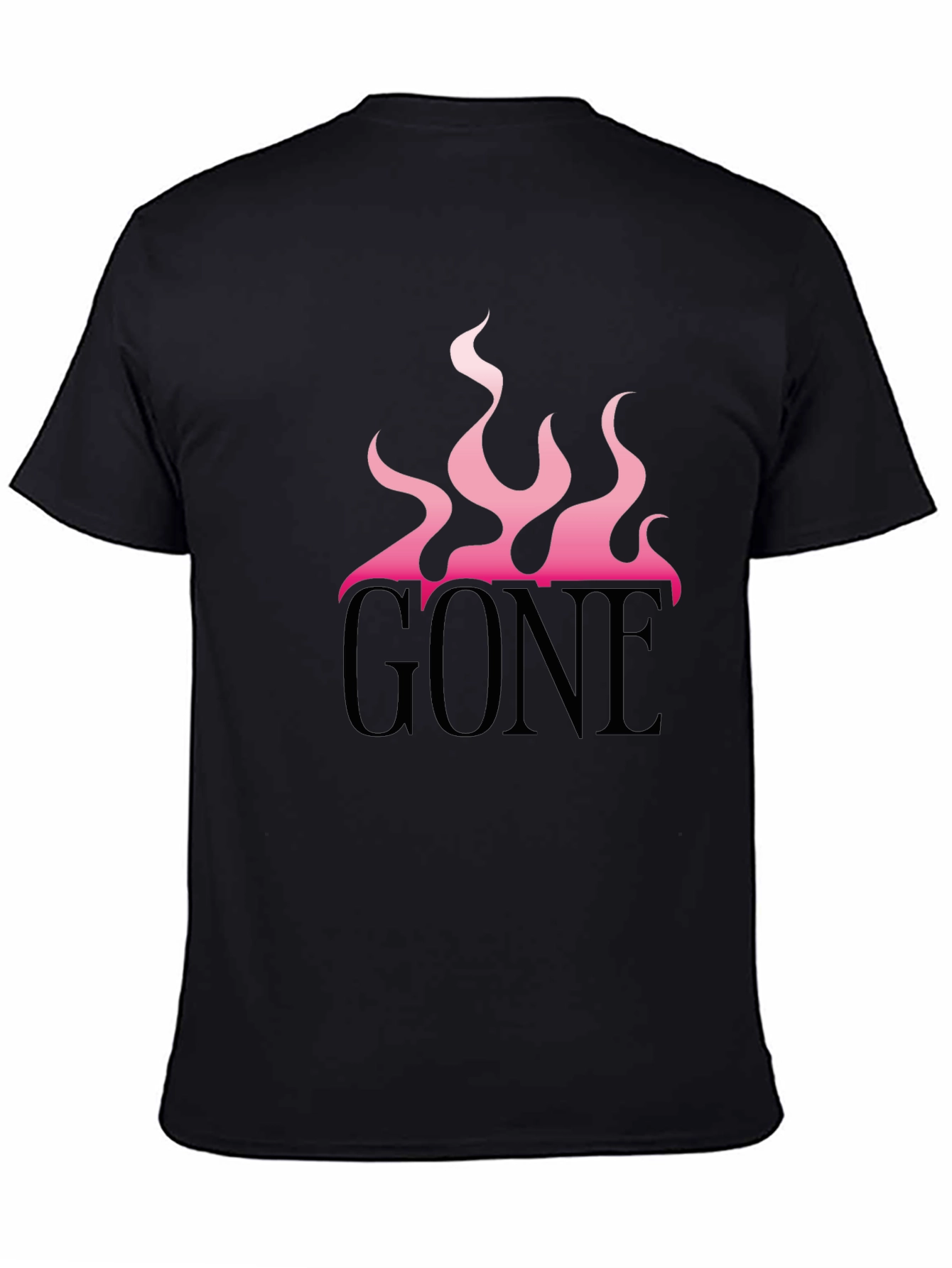 Black GONE Graphic Tee - Pink Flames Black T-Shirt view 4