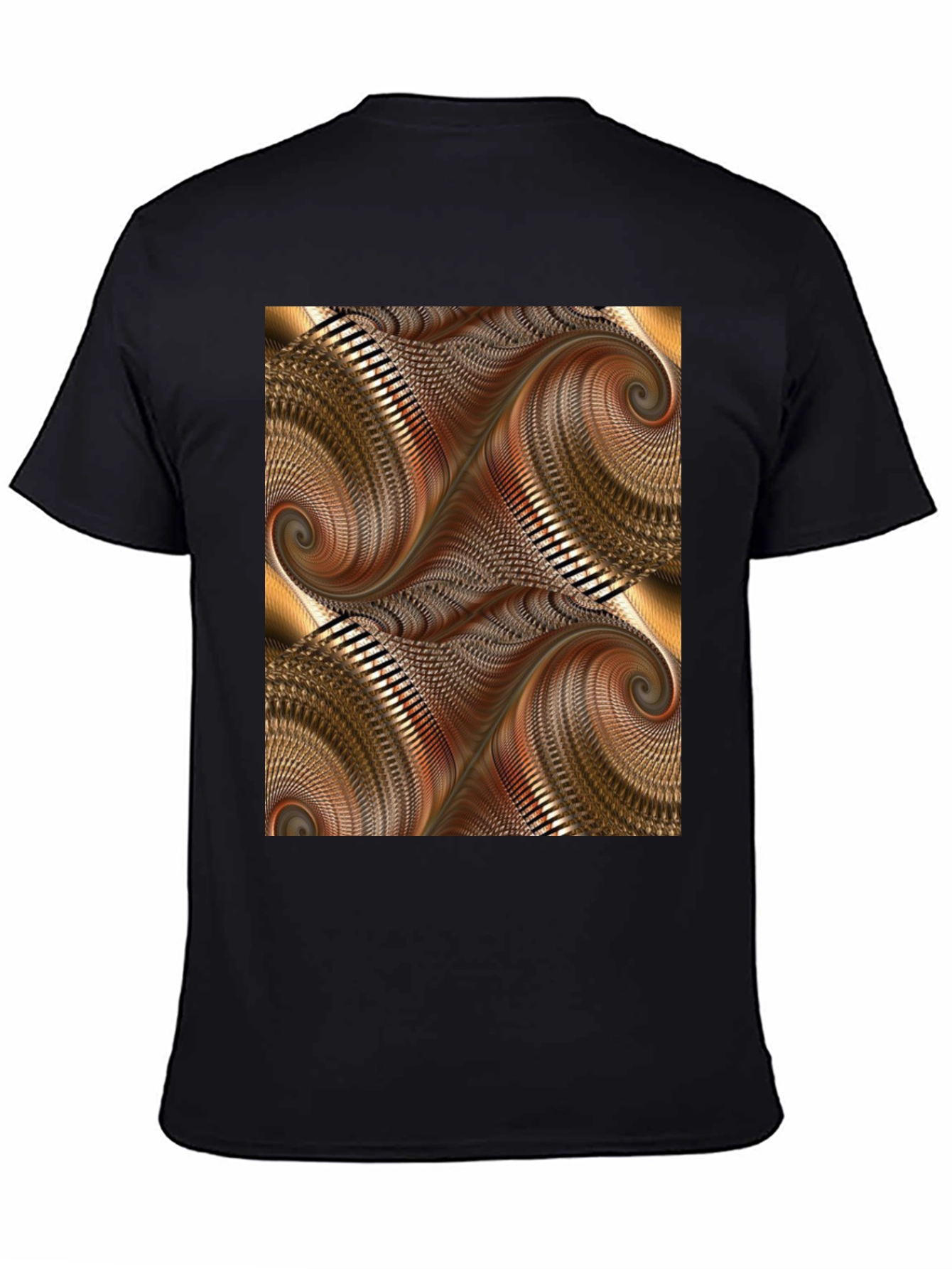 Black Abstract Swirl Graphic Print Black T-Shirt view 4