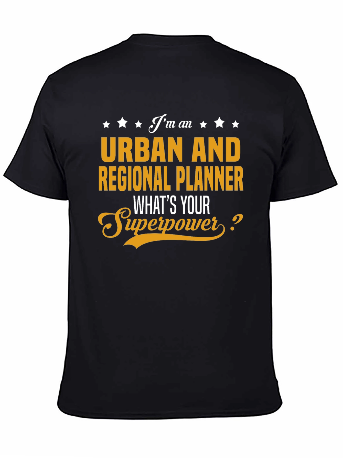 Black Urban Planner Superpower Black T-Shirt view 4