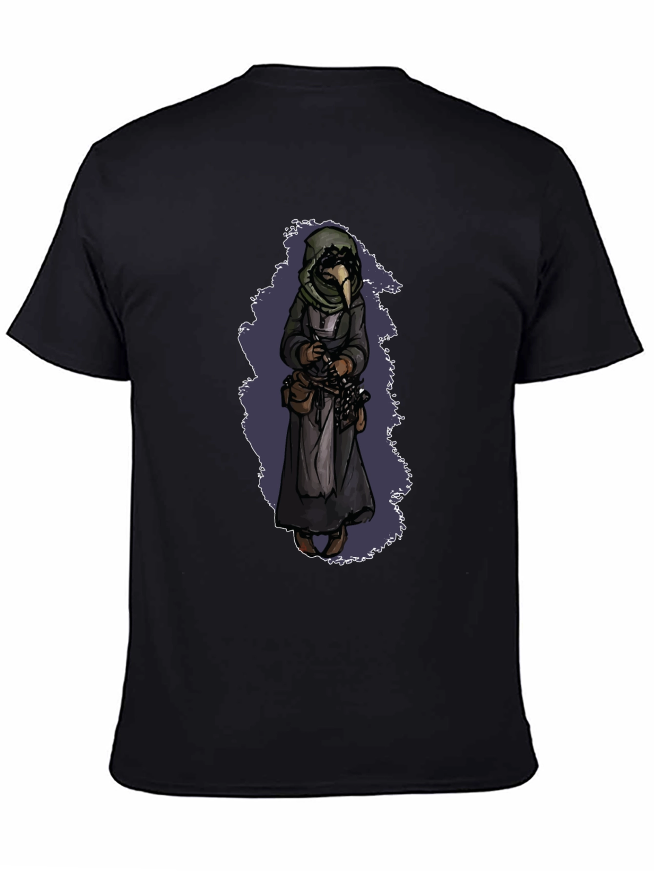 Black Plague Doctor Graphic T-Shirt - Black view 4