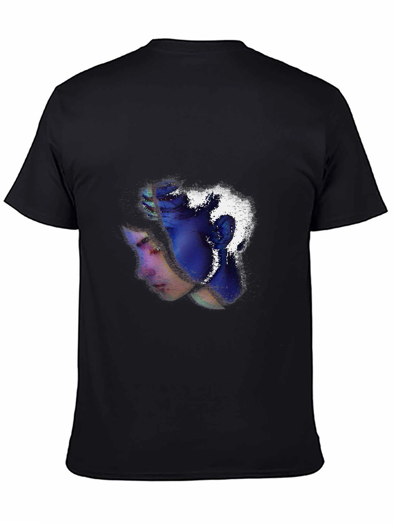 Black Abstract Face Graphic Print Tee view 4