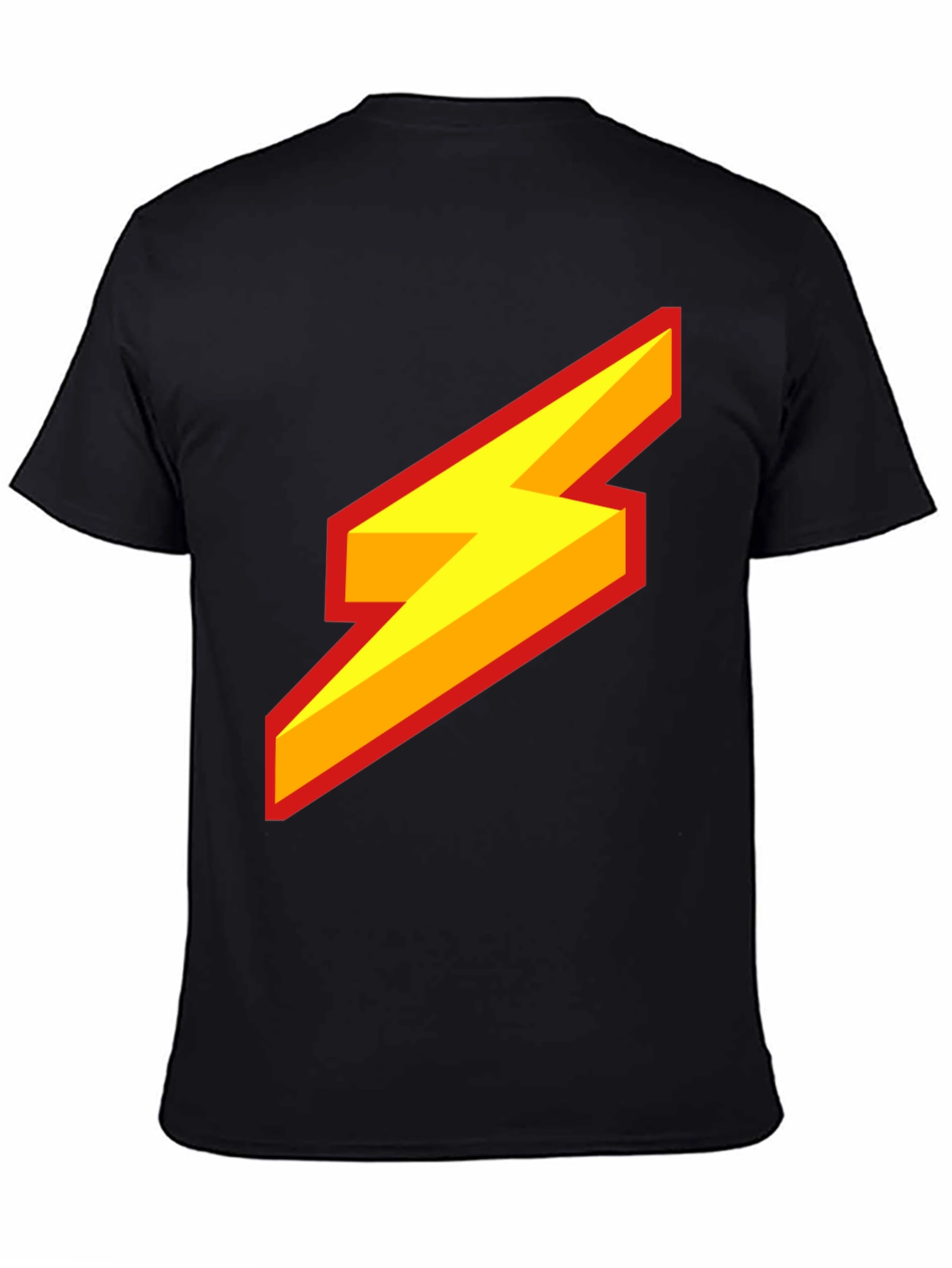 Black Lightning Bolt Graphic Tee - Bold Style view 4