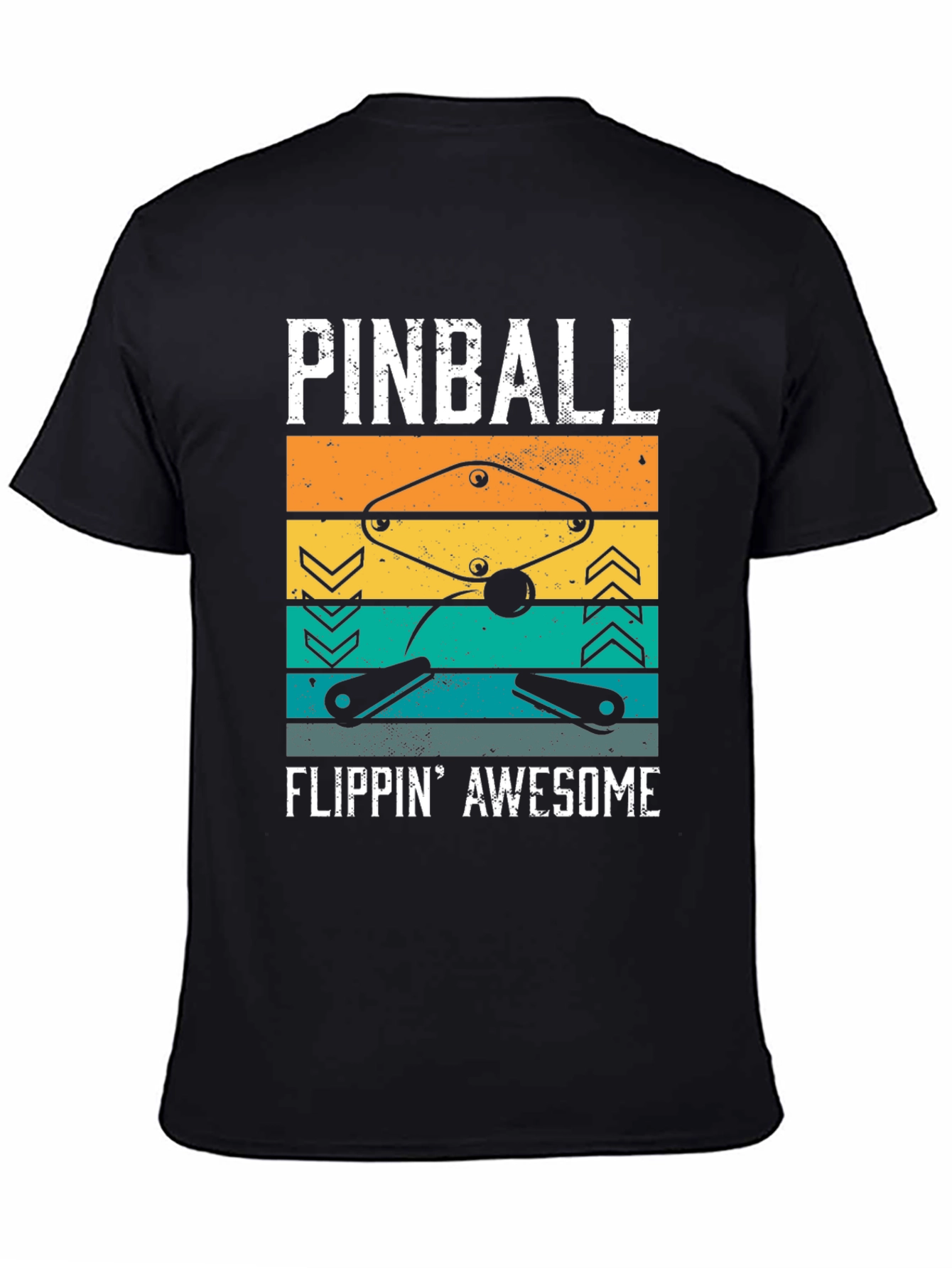 Black Pinball Flippin' Awesome Graphic Tee view 4