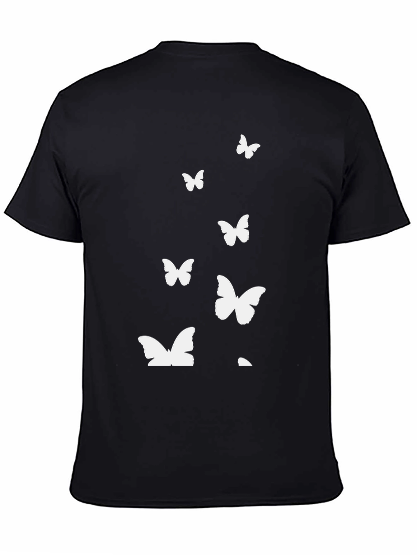 Butterfly Print Black T-Shirt - 4