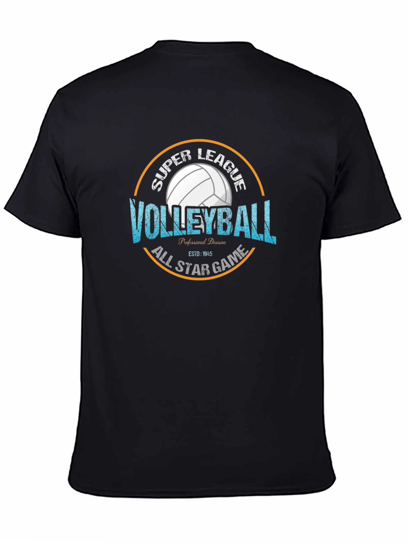 Black Volleyball Super League All Star Game T-Shirt view 4