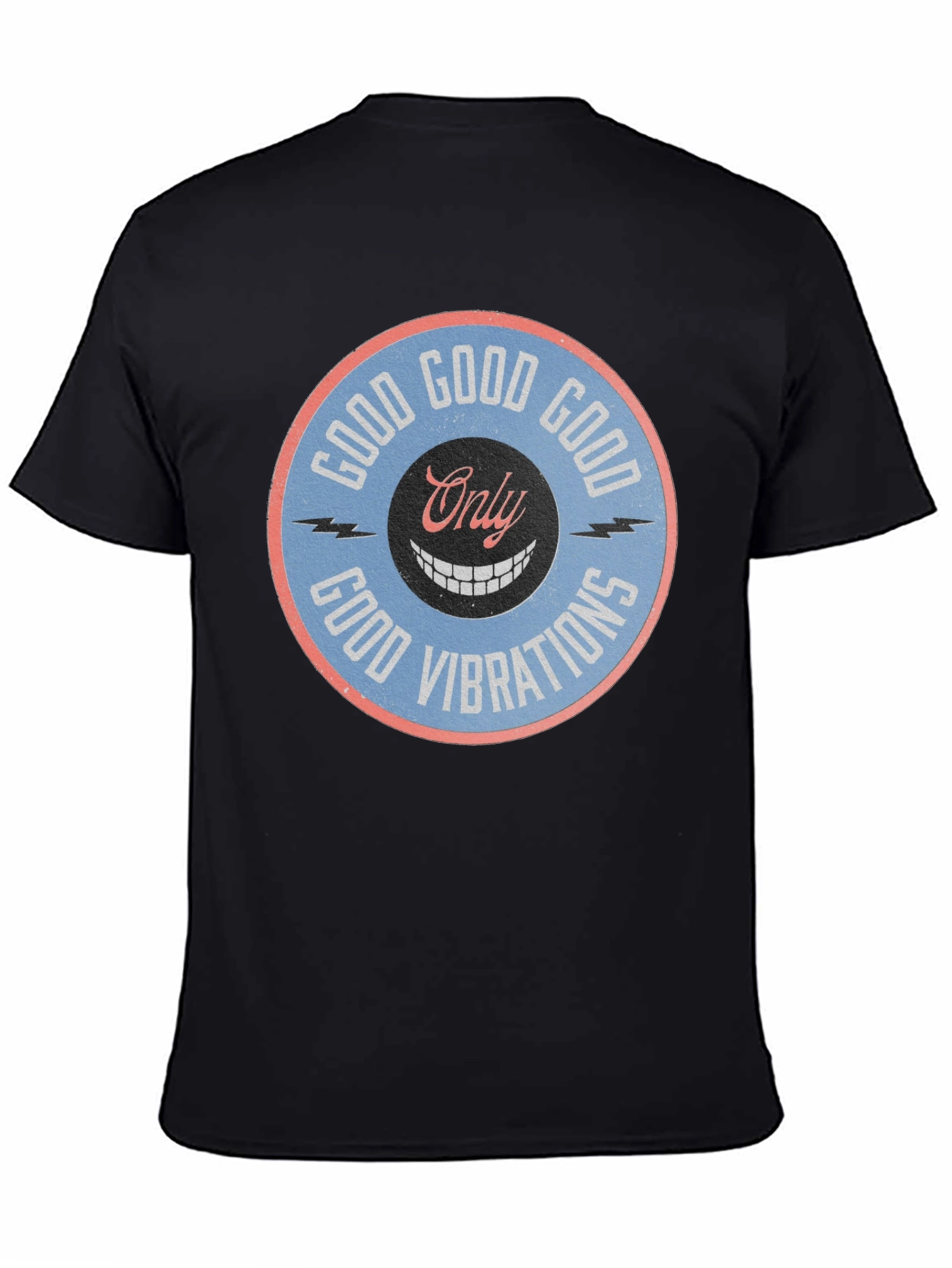 Black Good Vibrations Graphic Tee - Retro Style view 4