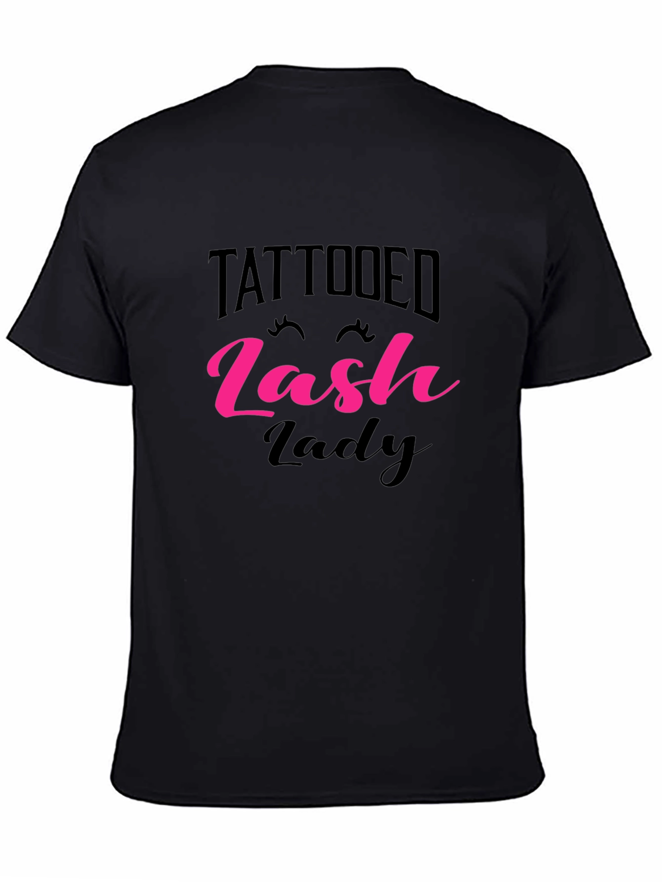 Black Tattooed Lash Lady T-Shirt - Black view 4
