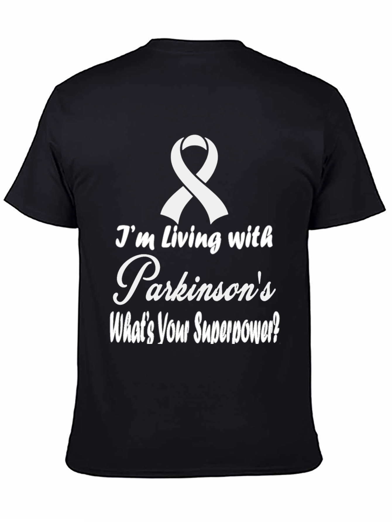 Black Parkinson's Awareness T-Shirt: What's Your Superpower? view 4