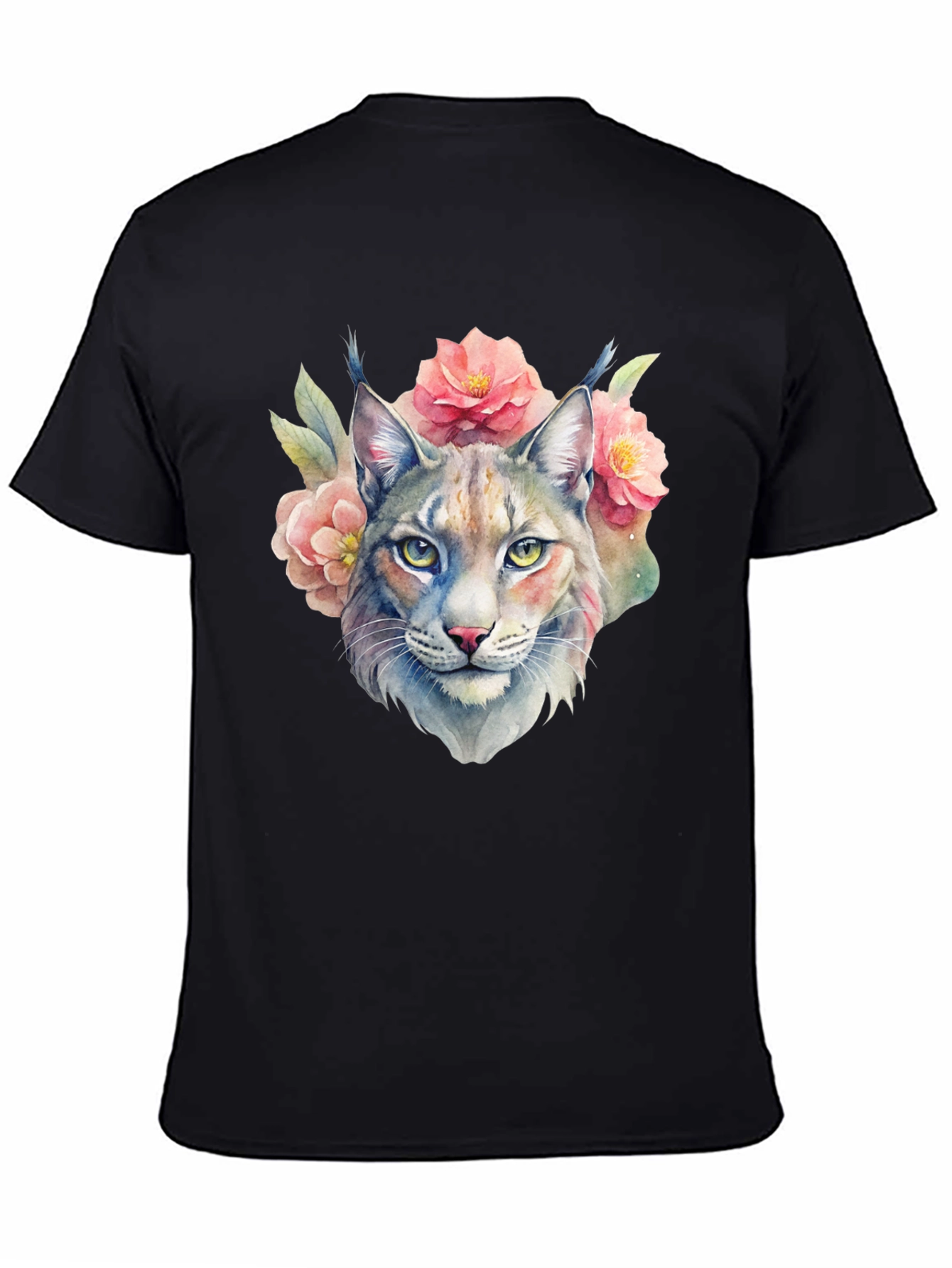 Lynx Floral T-Shirt - Watercolor Style - 4