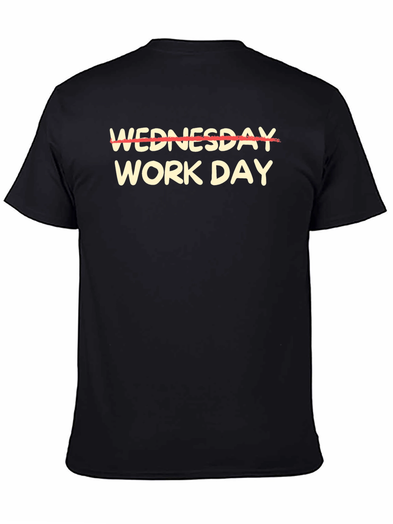 Black Wednesday Work Day T-Shirt - Black Cotton Tee view 4