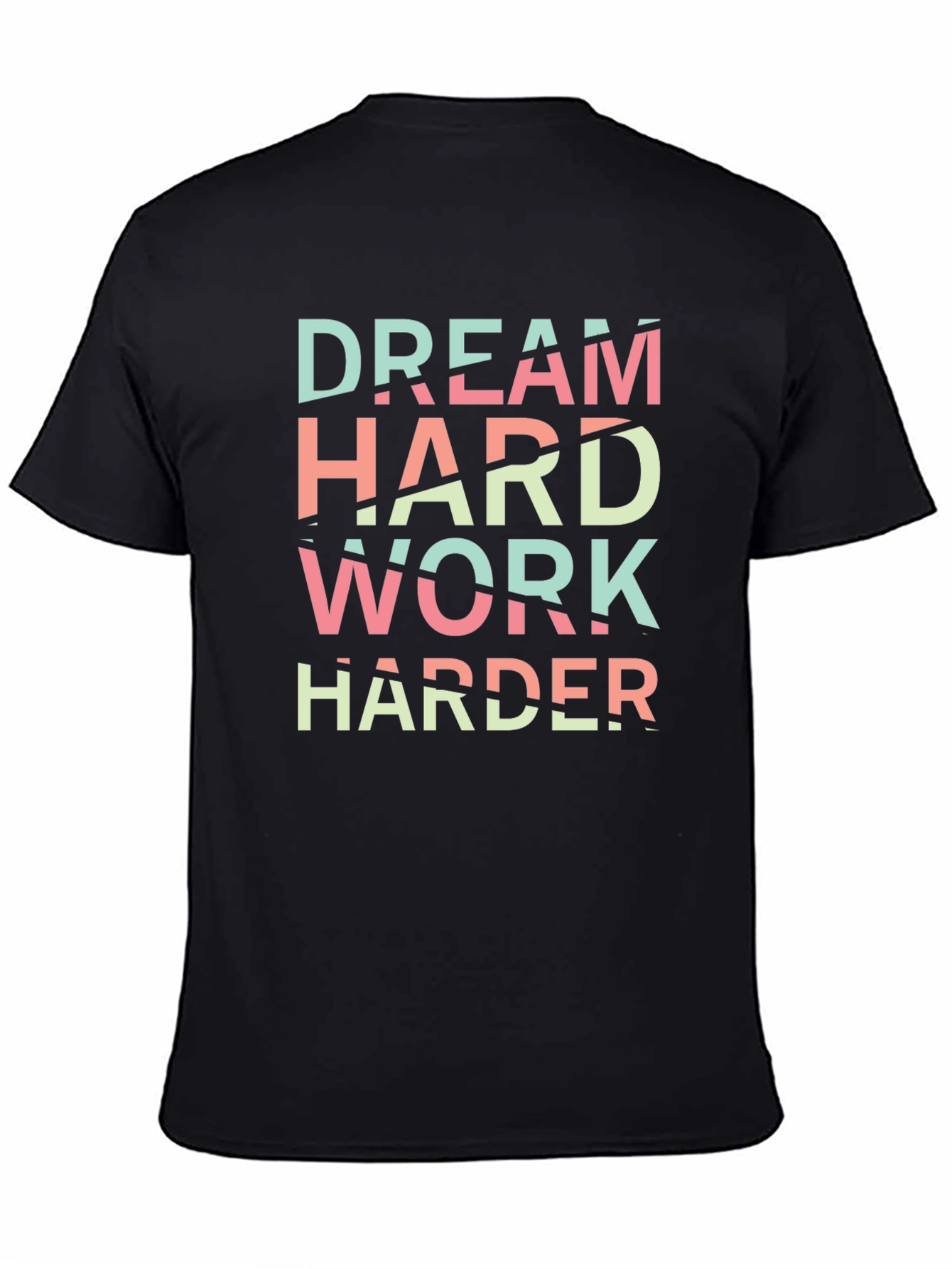 Black Dream Hard Work Harder Black Graphic Tee view 4