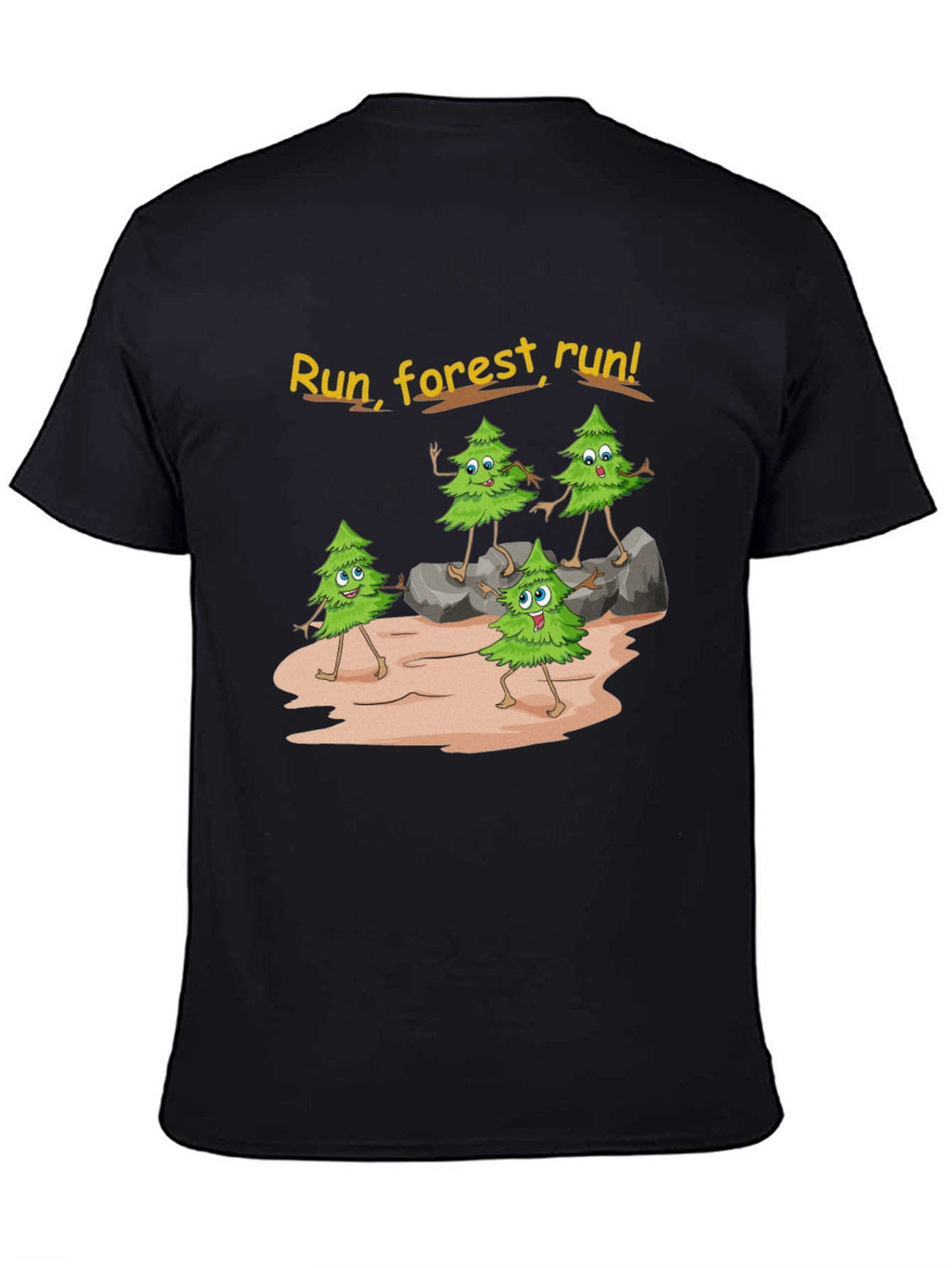 Black Run Forest Run Graphic T-Shirt view 4