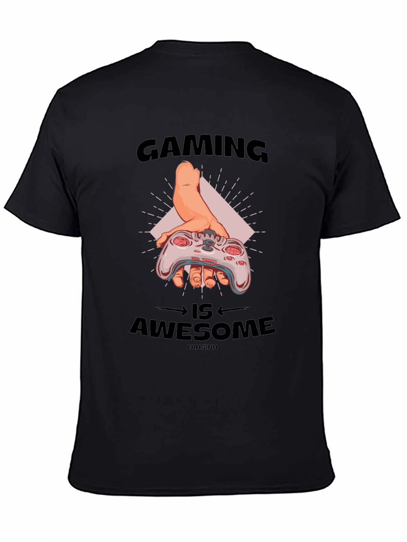 Black Gaming Is Awesome Black T-Shirt view 4