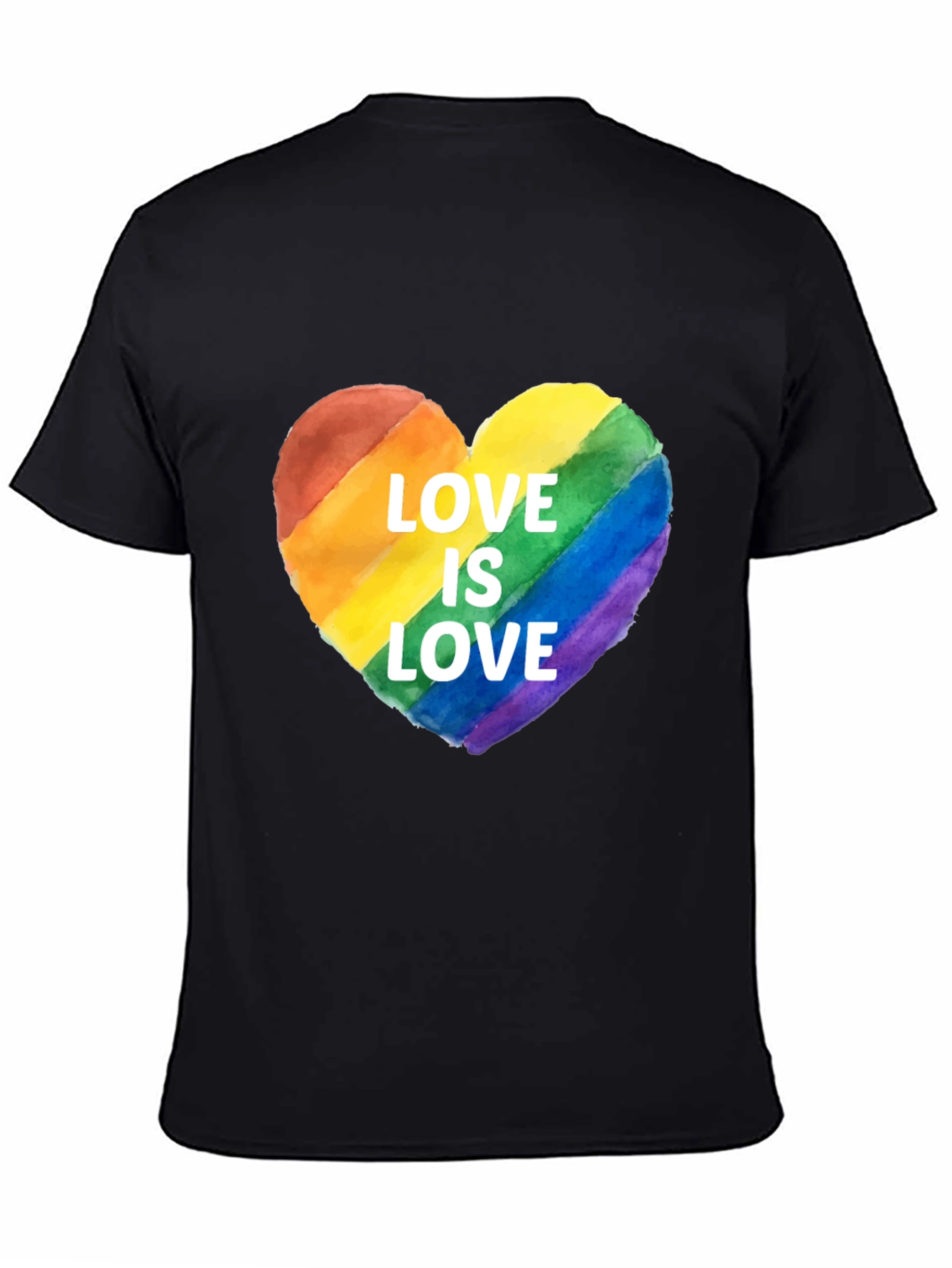Black Love Is Love Rainbow Heart T-Shirt view 4