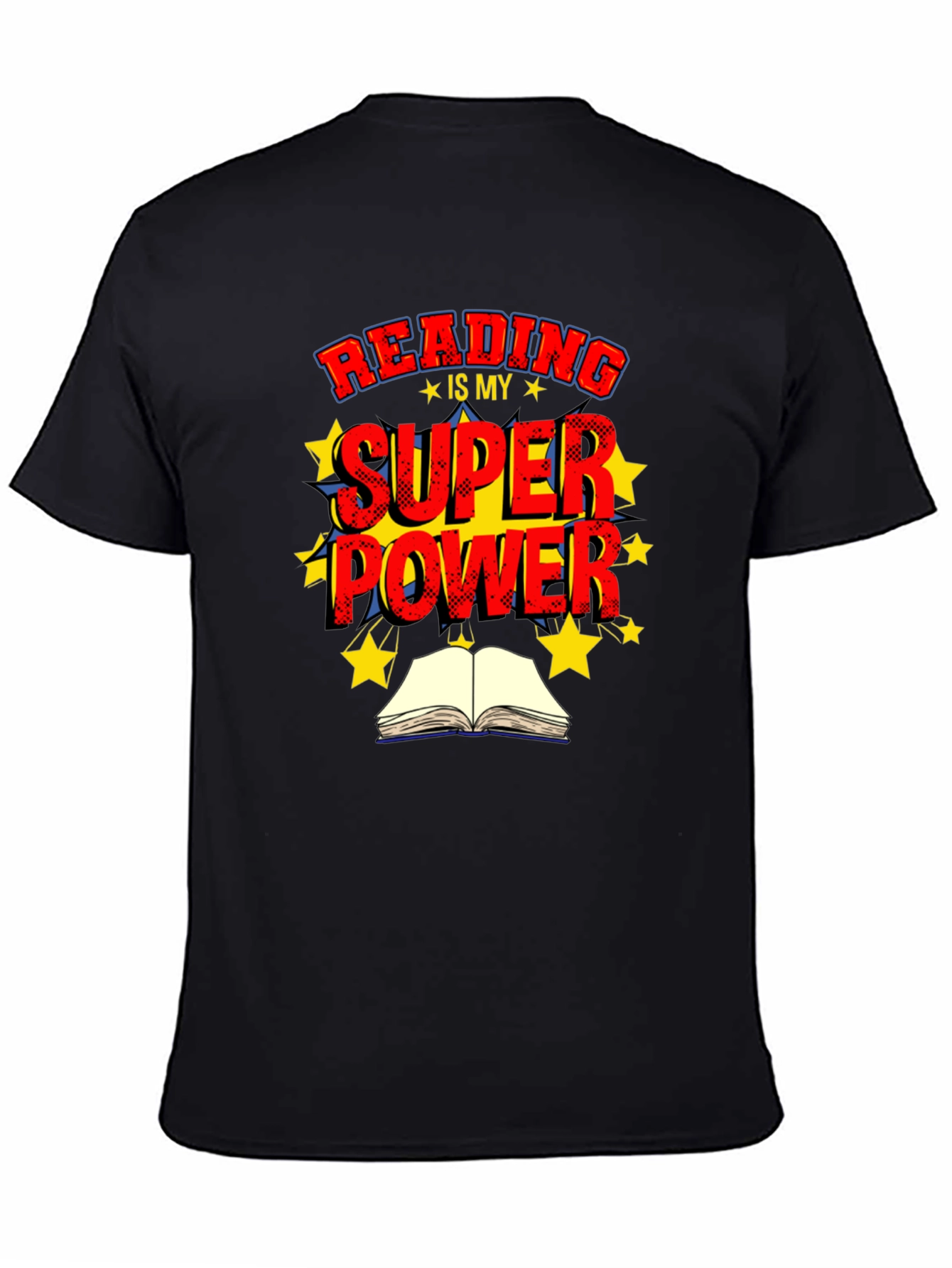 Black Reading is My Superpower Graphic T-Shirt view 4